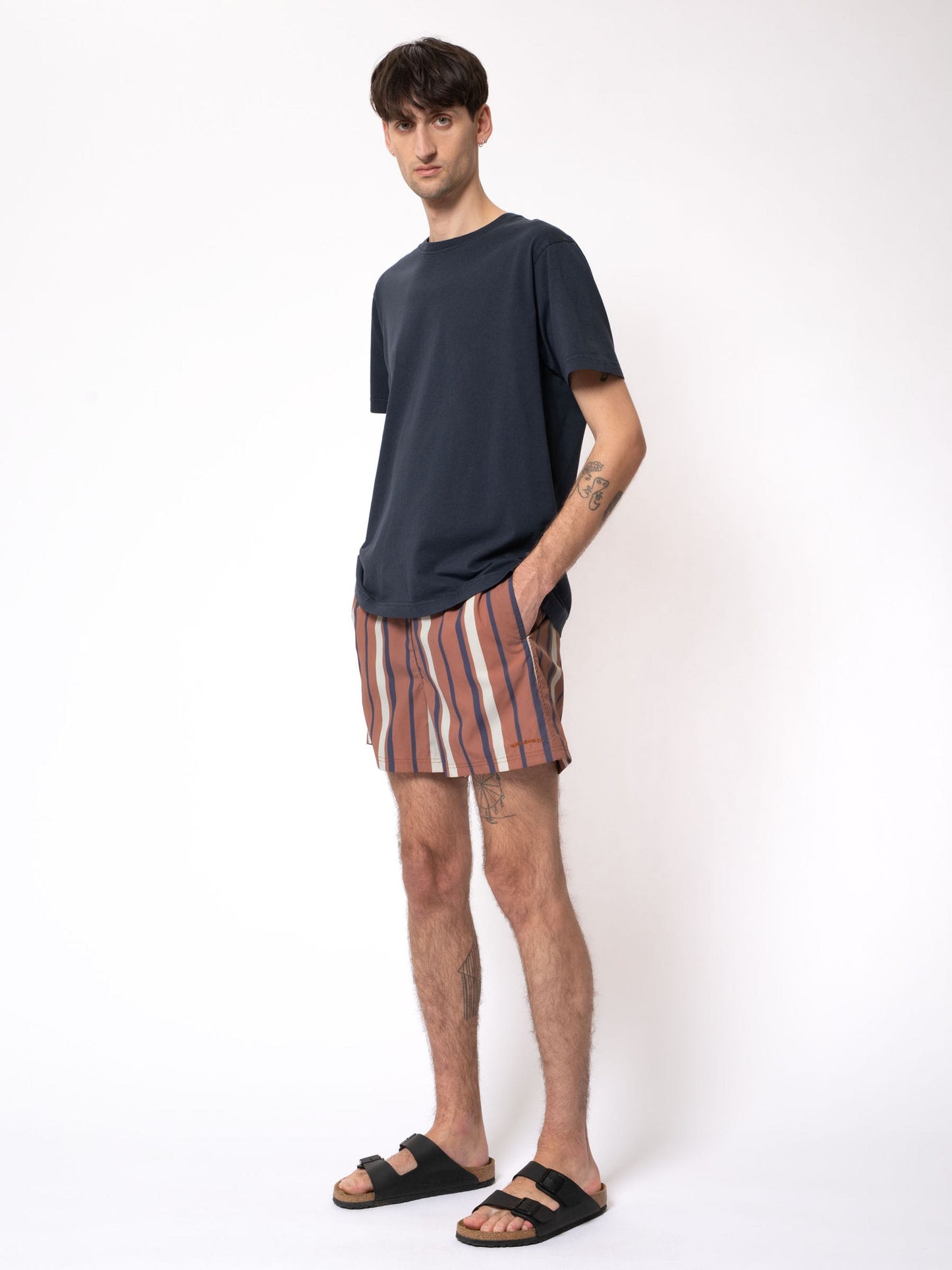 Short de bain en recyclé | Rayé multicolore  "swim trunks camping multi"