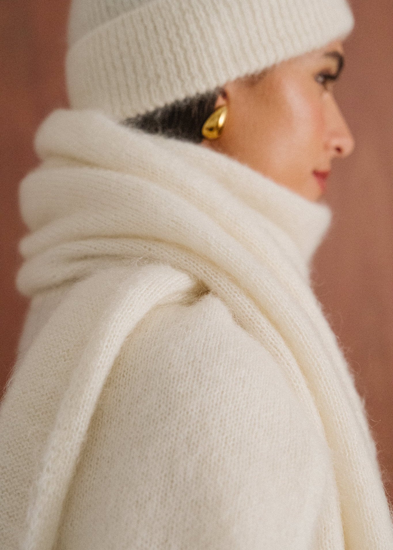 Echarpe en mohair certifié | écru "Éléanore"
