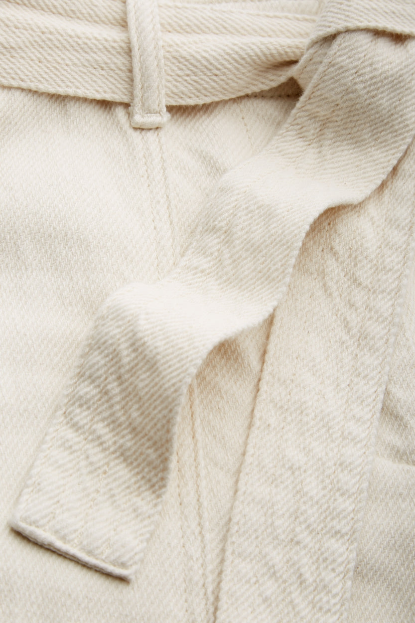 Pantalon écru évasé en coton bio non teinté - tanaquil cropped non-dyed