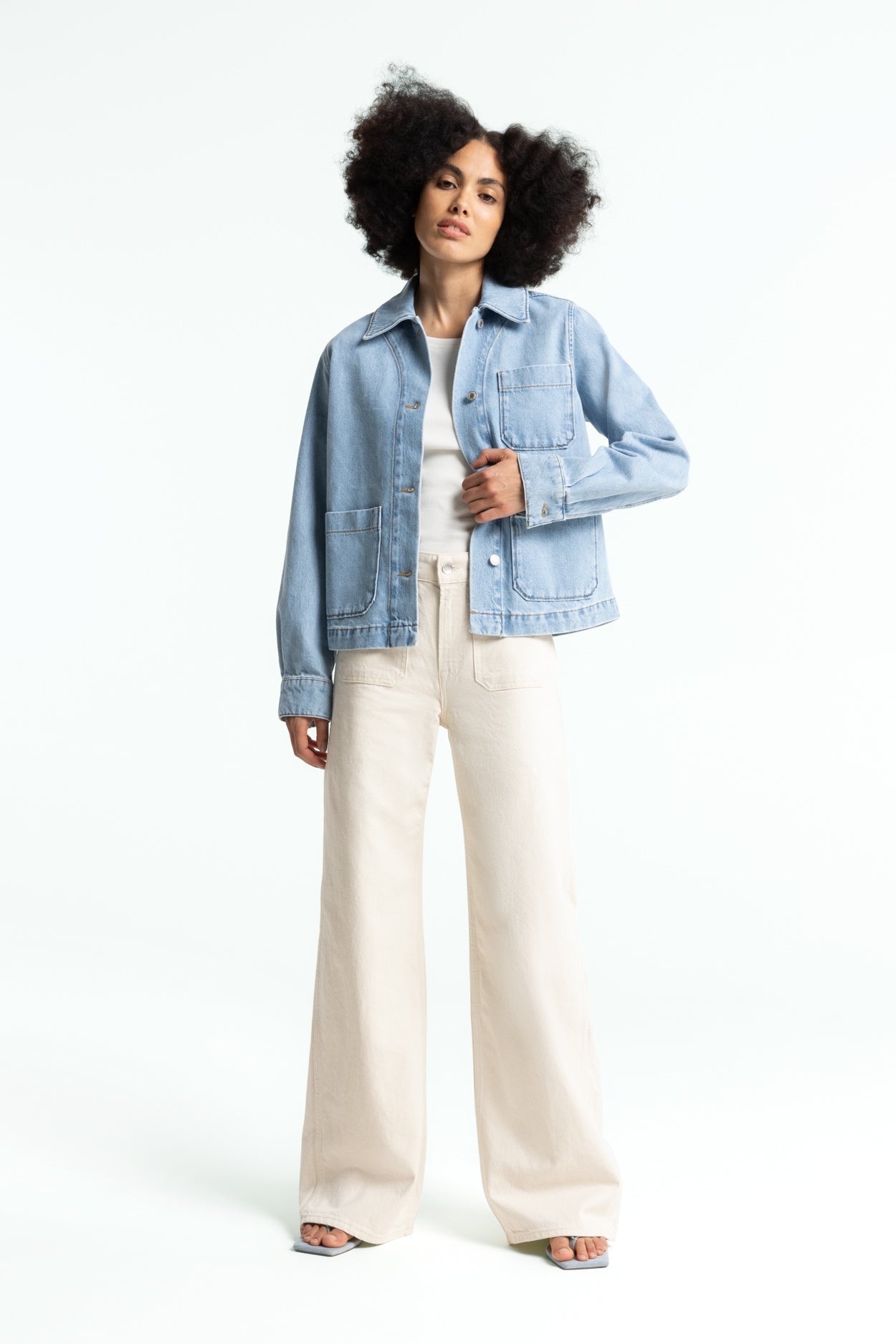 Jean évasé écru en coton bio et recyclé - jane sailor