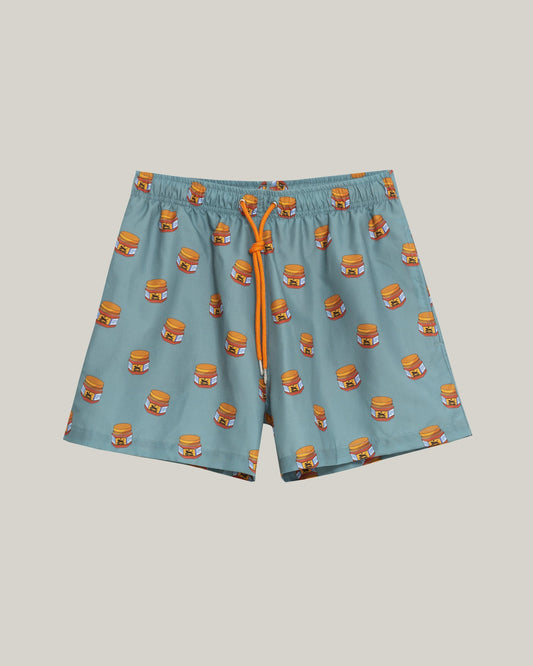 Short de bain bleu à motifs en matière recyclée - Tiger