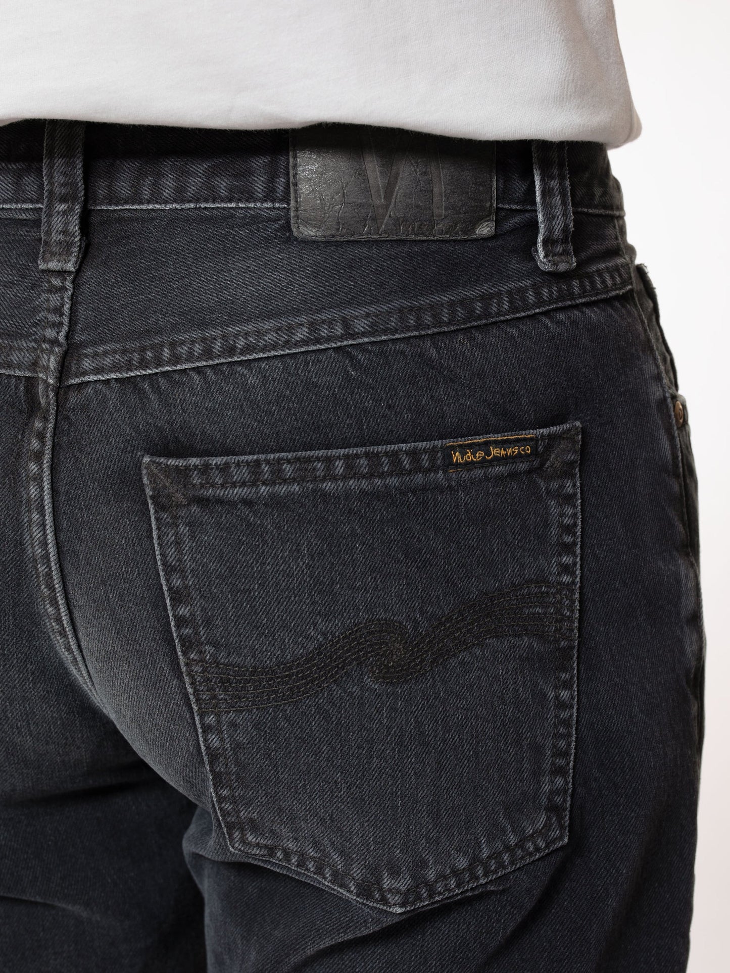 Jean droit délavé en coton bio | noir "rad rufus vintage black"