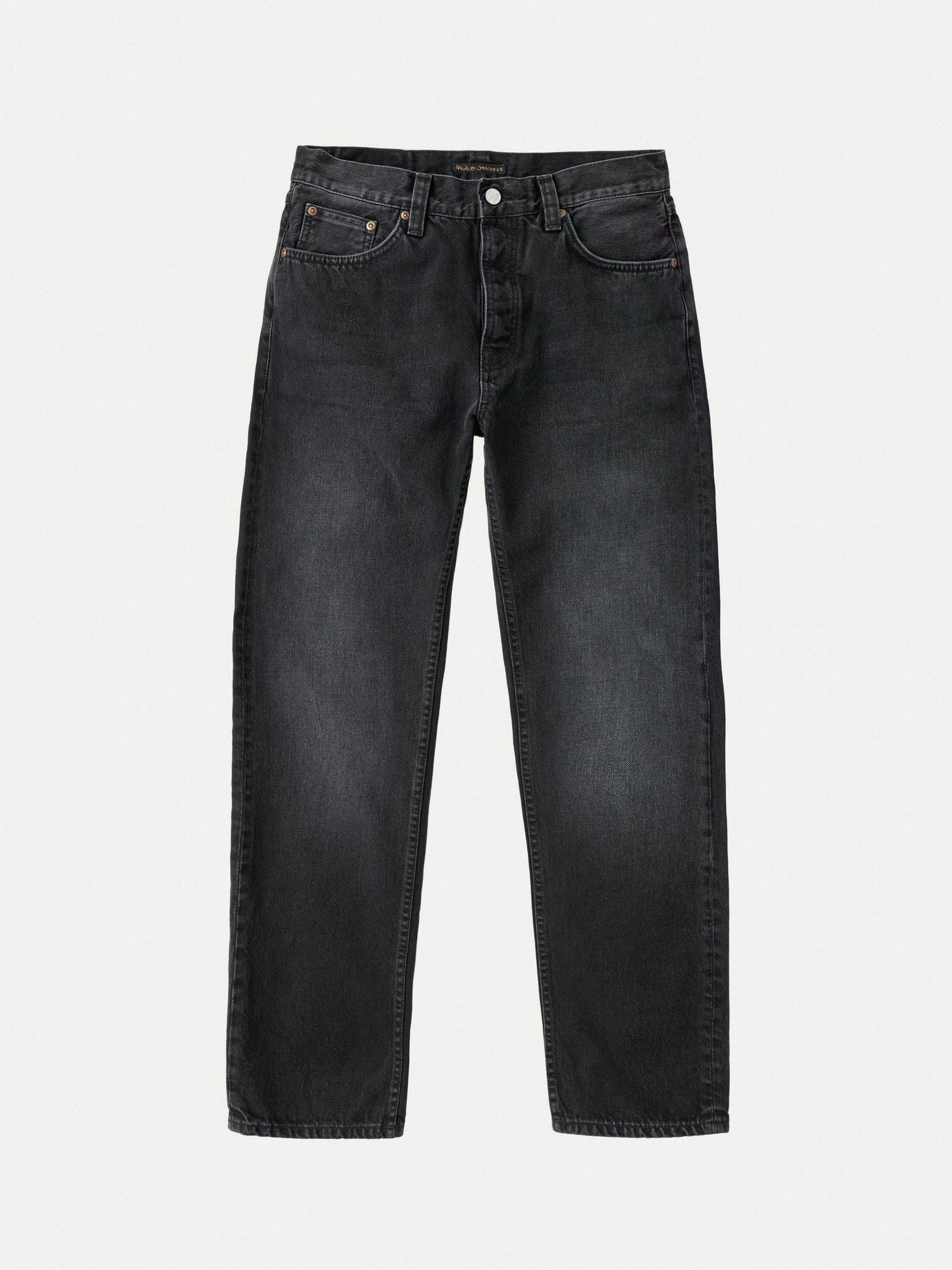 Jean droit délavé en coton bio | noir "rad rufus vintage black"