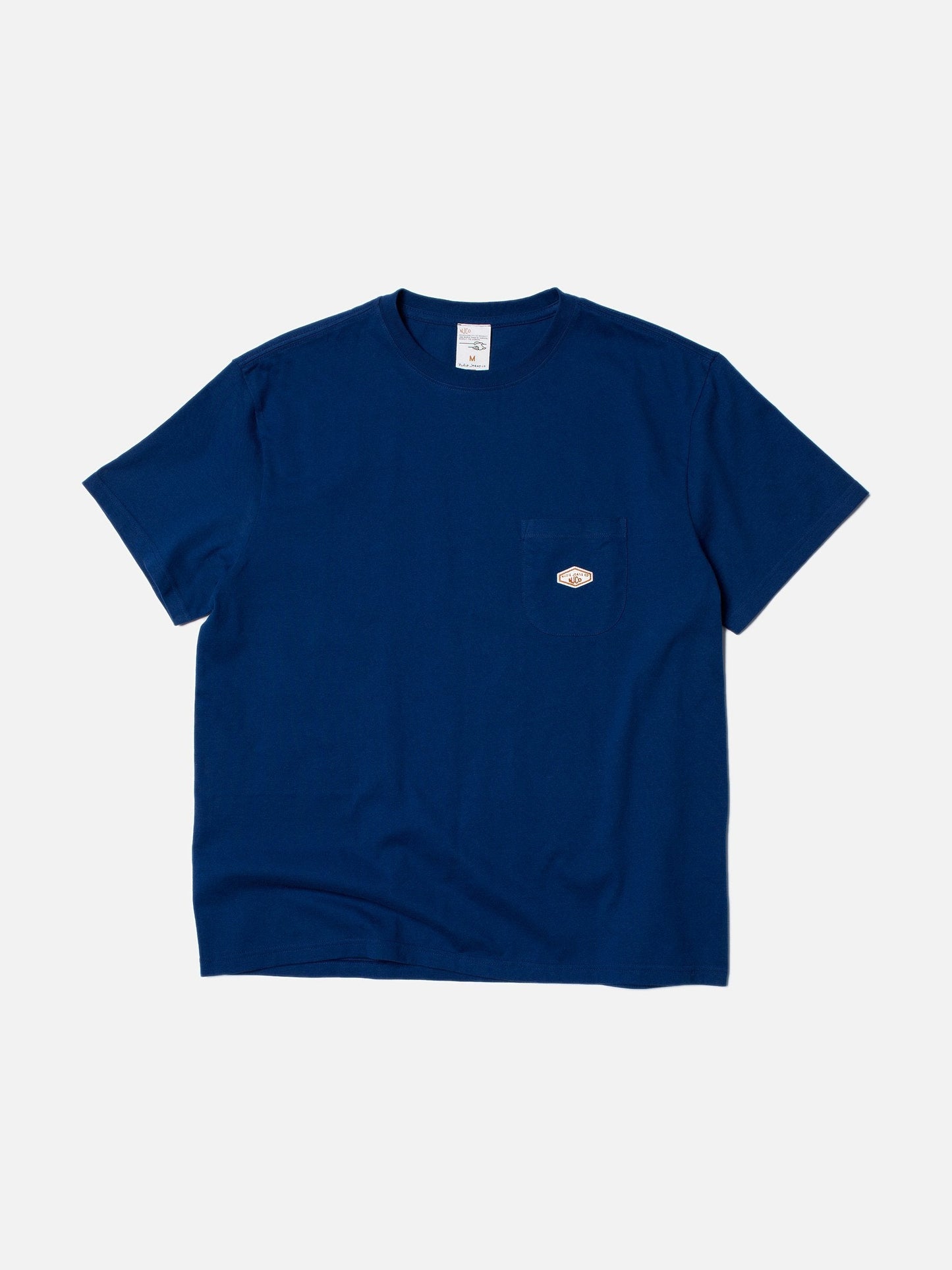 T-shirt à poche bleu en coton bio - leffe pocket tee french bue
