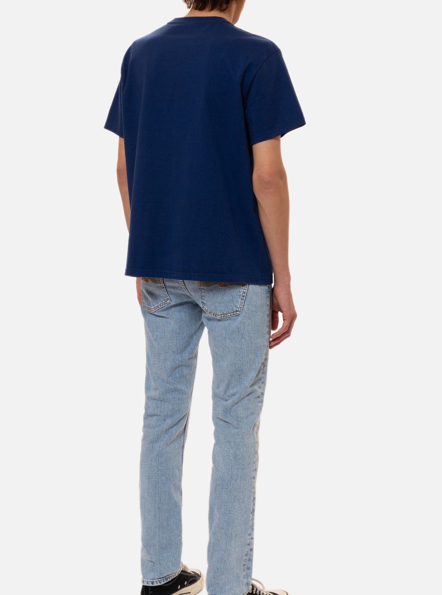 T-shirt à poche bleu en coton bio - leffe pocket tee french bue