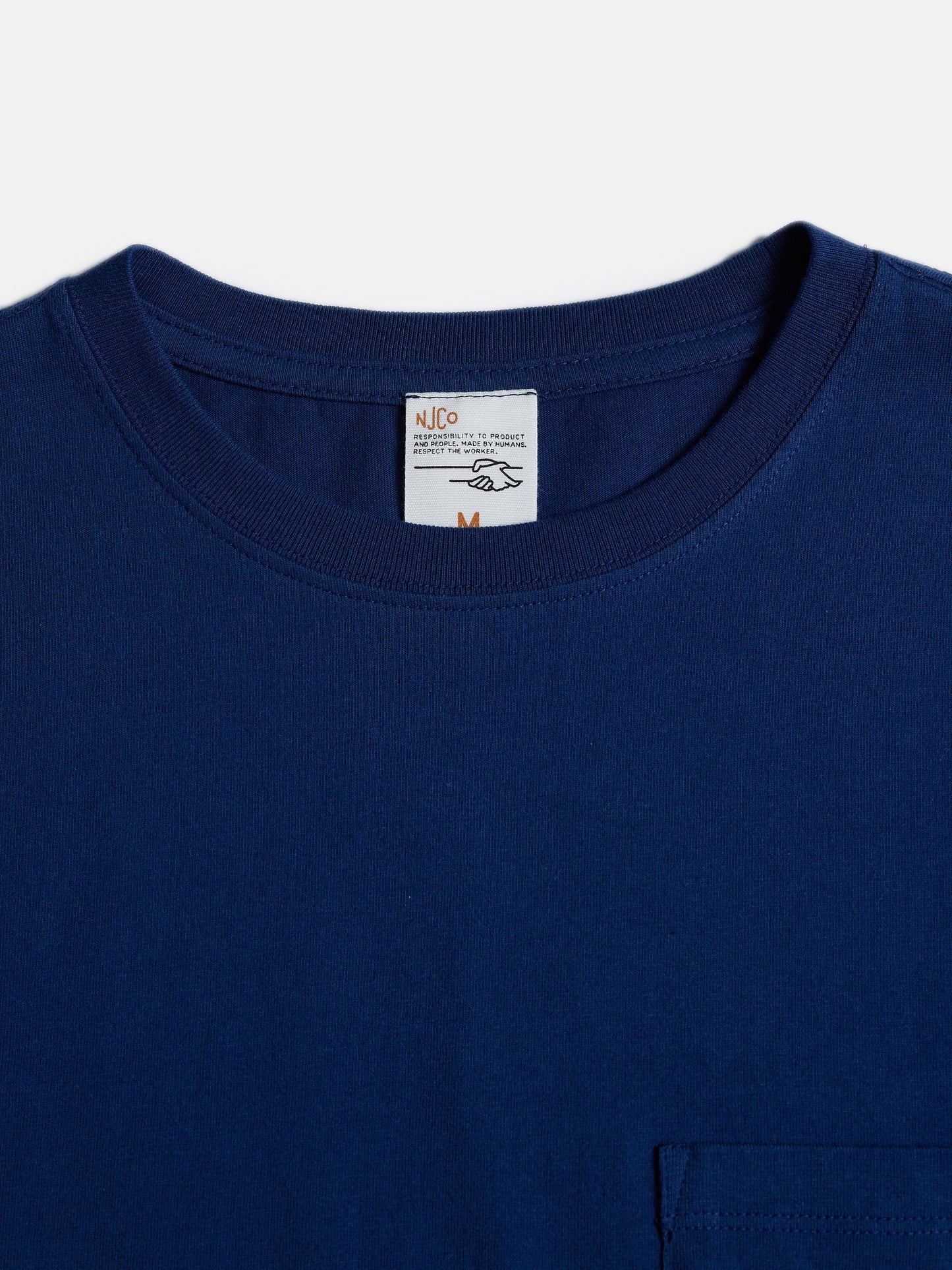 T-shirt à poche bleu en coton bio - leffe pocket tee french bue
