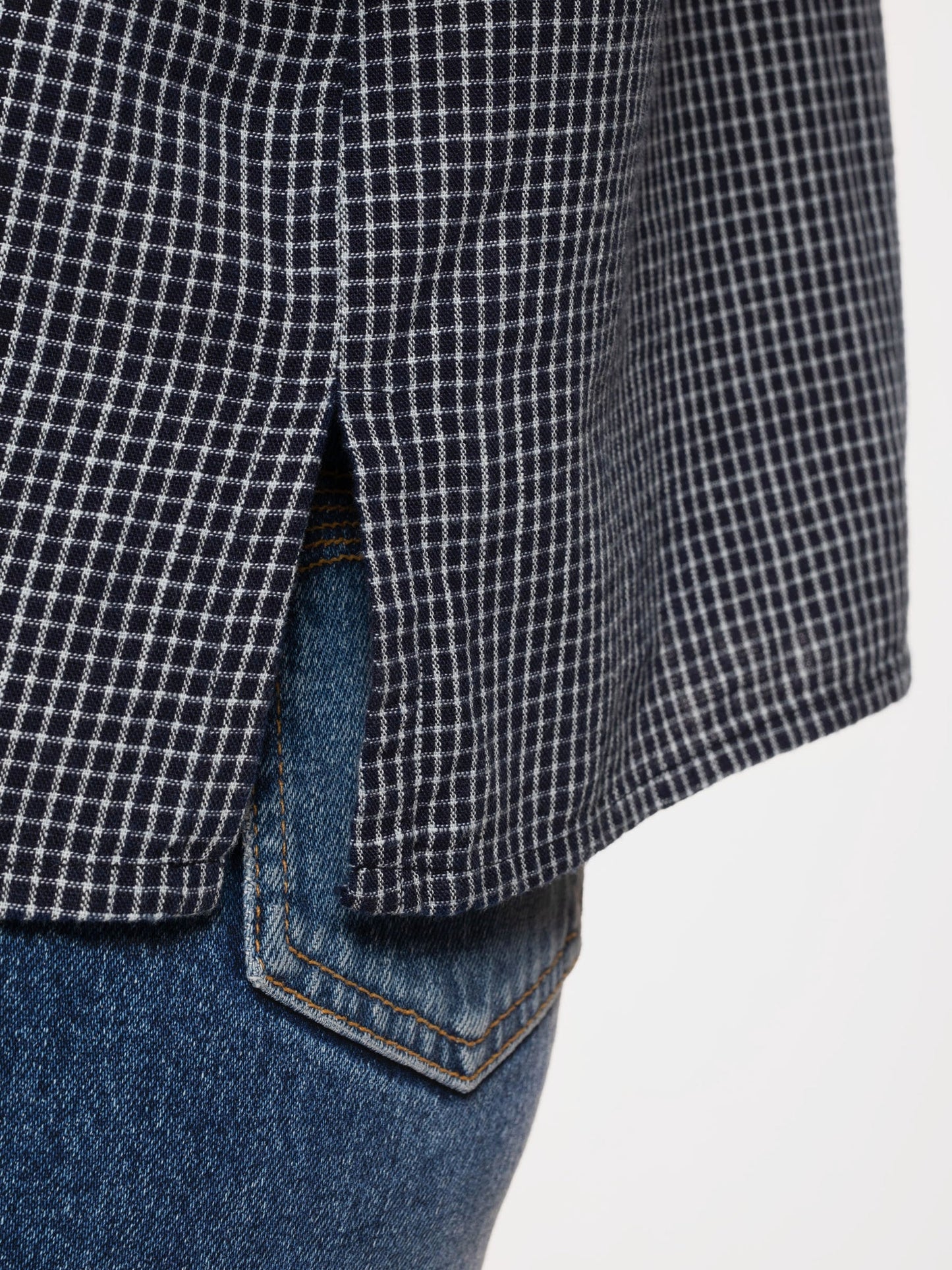 Chemise à carreaux en coton bio | Indigo "edith check blouse indigo"