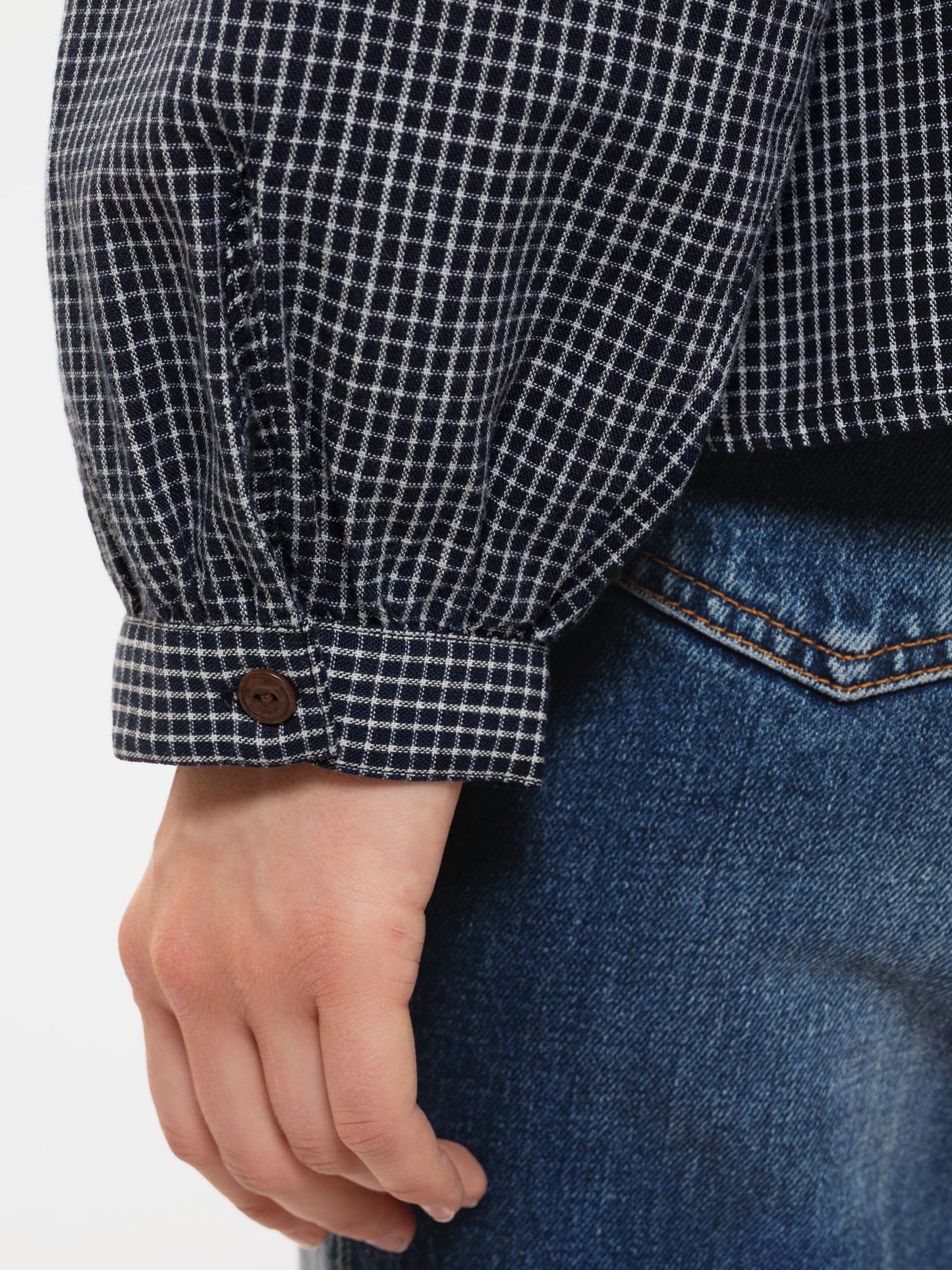 Chemise à carreaux en coton bio | Indigo "edith check blouse indigo"