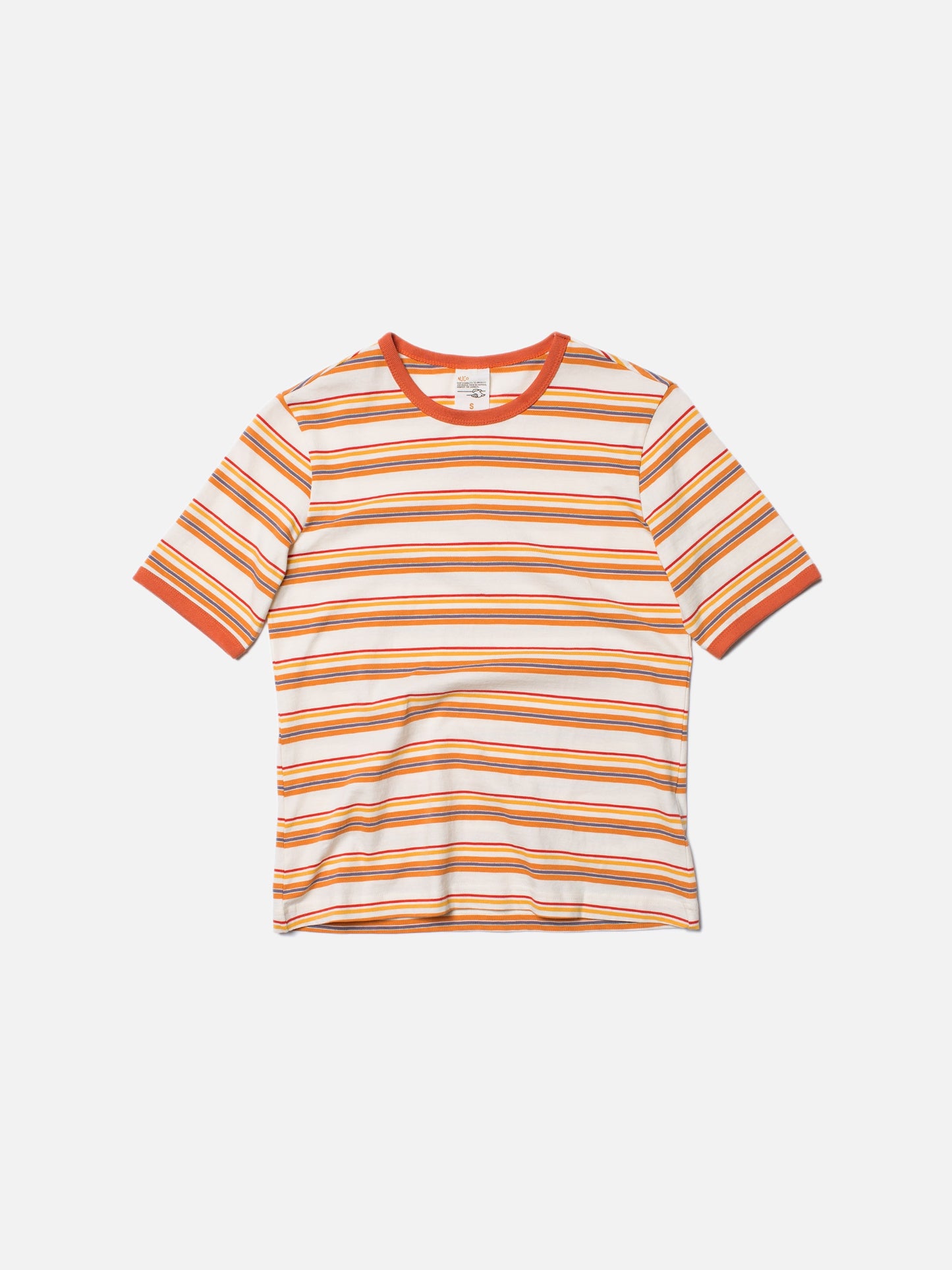 T-shirt rayé en coton bio - lova stripes rusty peach