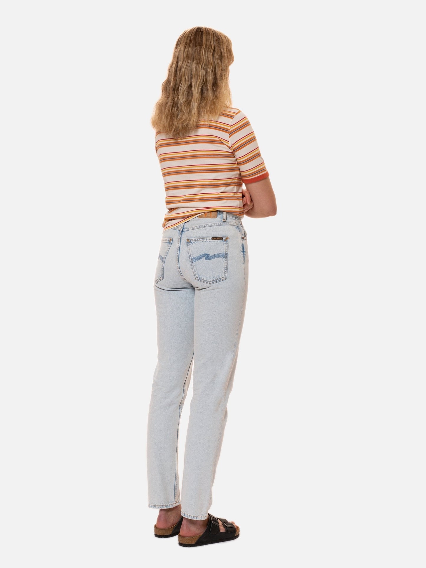 T-shirt rayé en coton bio - lova stripes rusty peach