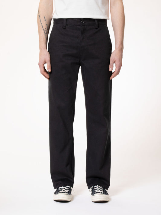Pantalon large en sergé de coton bio | Noir "tuff tony pants black"