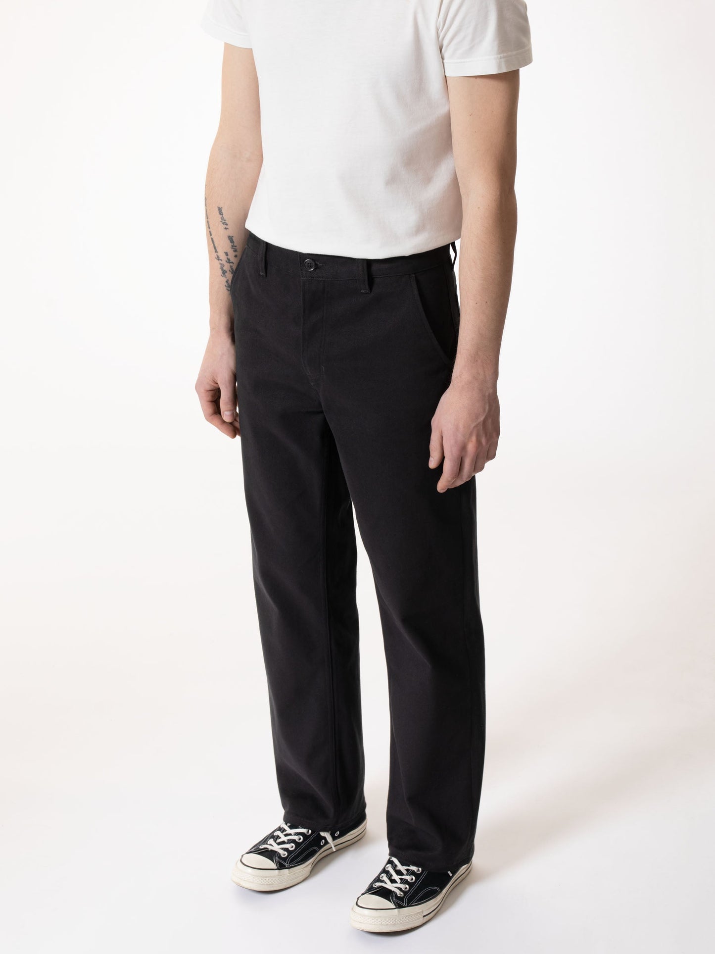 Pantalon large en sergé de coton bio | Noir "tuff tony pants black"