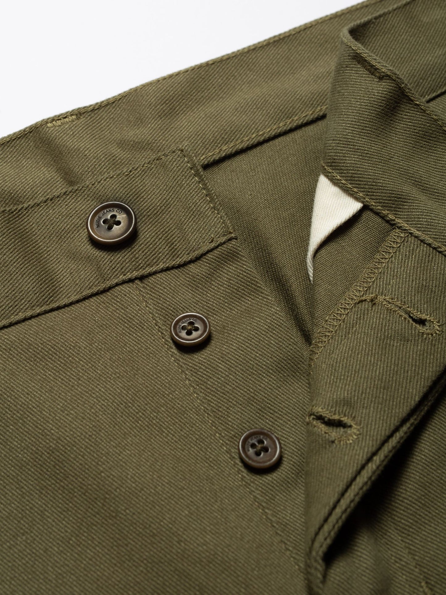 Pantalon mixte vert en sergé de coton bio - tuff tony pants green