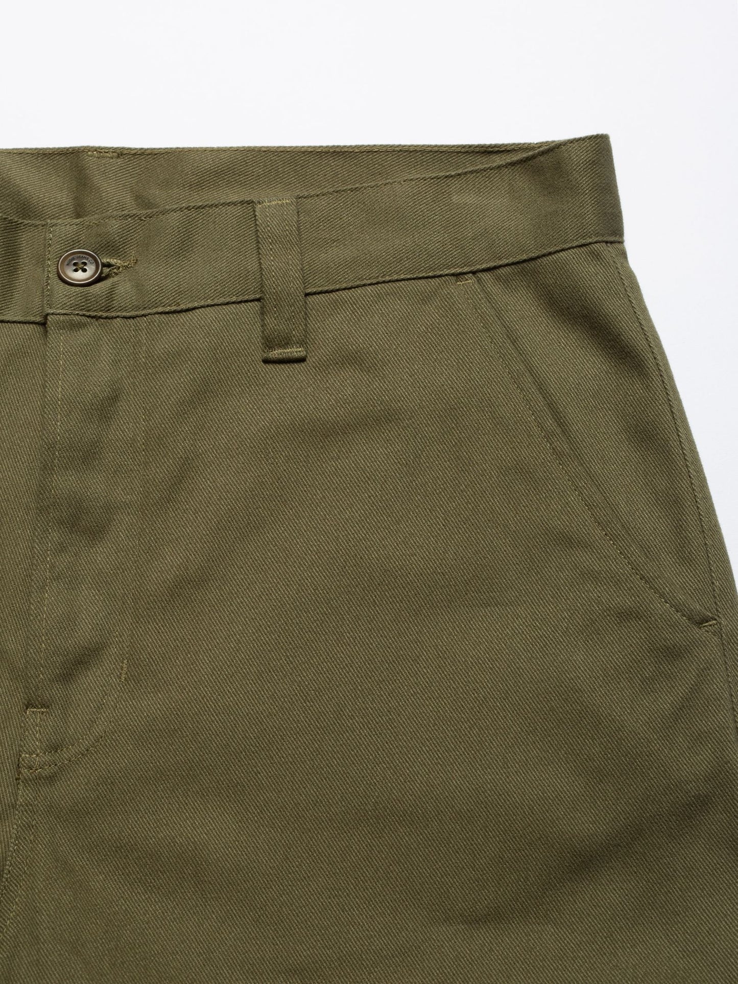 Pantalon mixte vert en sergé de coton bio - tuff tony pants green