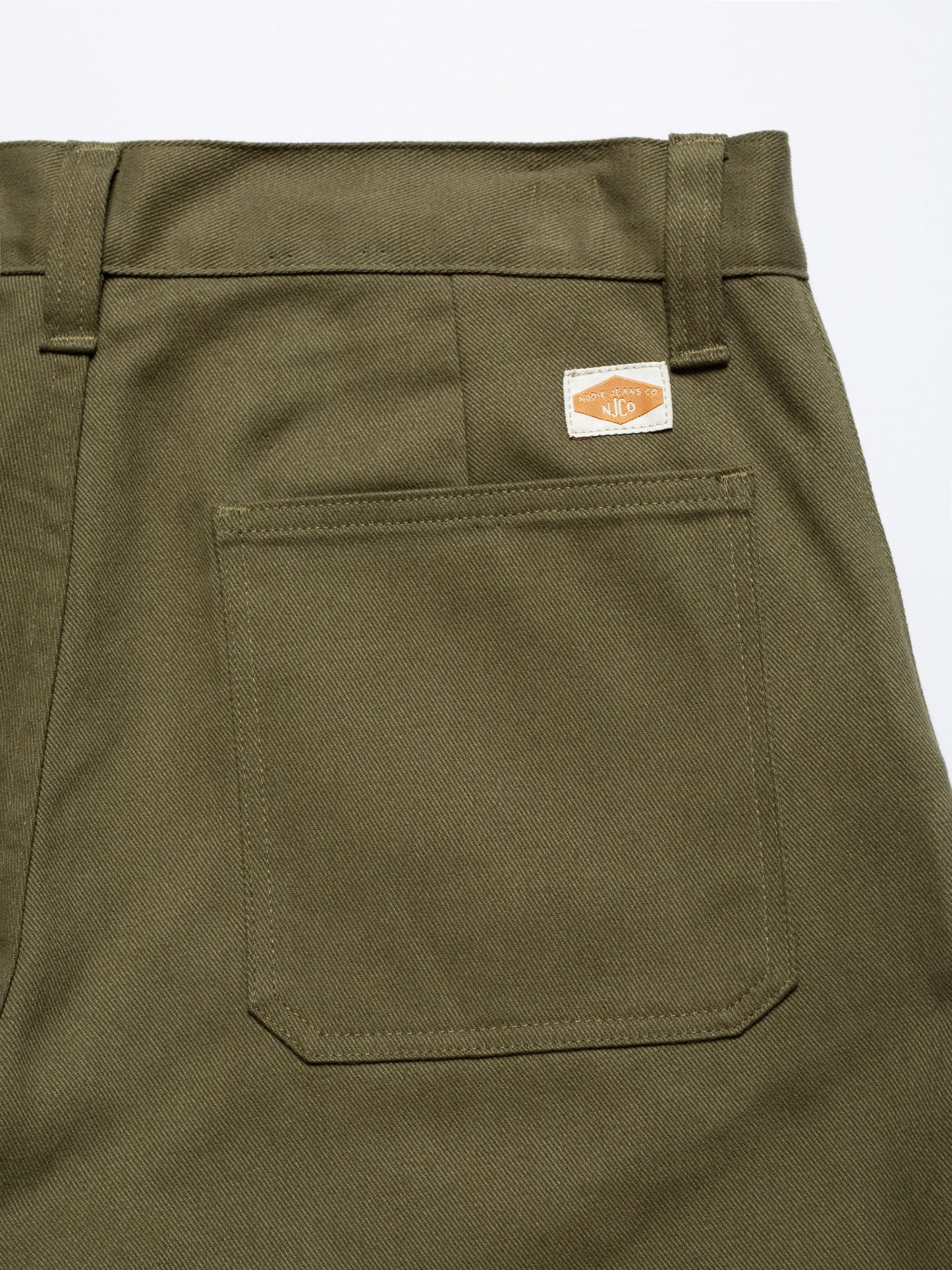 Pantalon mixte vert en sergé de coton bio - tuff tony pants green