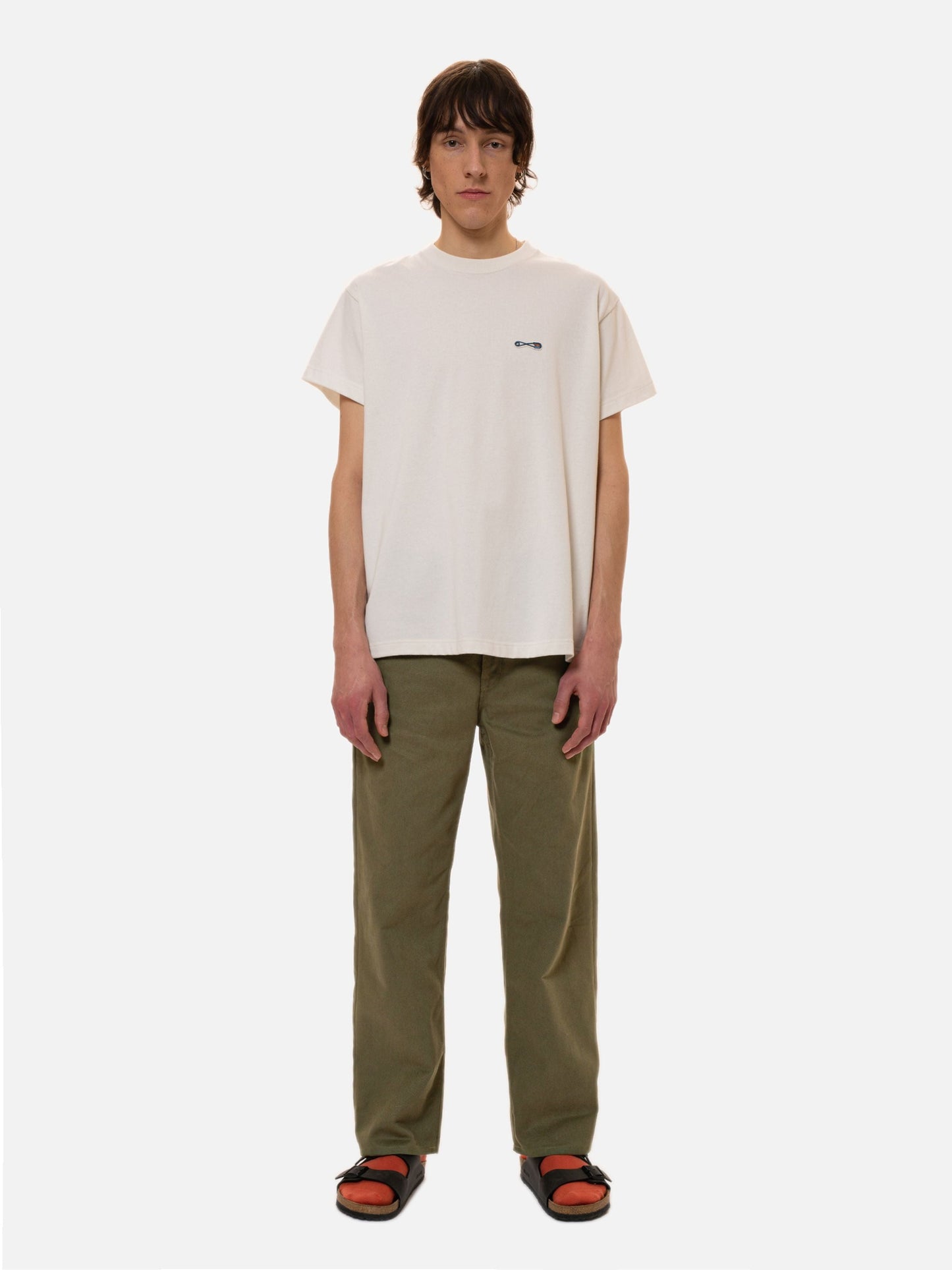 Pantalon mixte vert en sergé de coton bio - tuff tony pants green