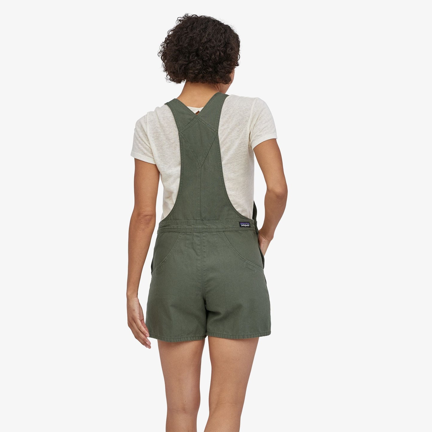 Salopette short vert foncé en coton bio