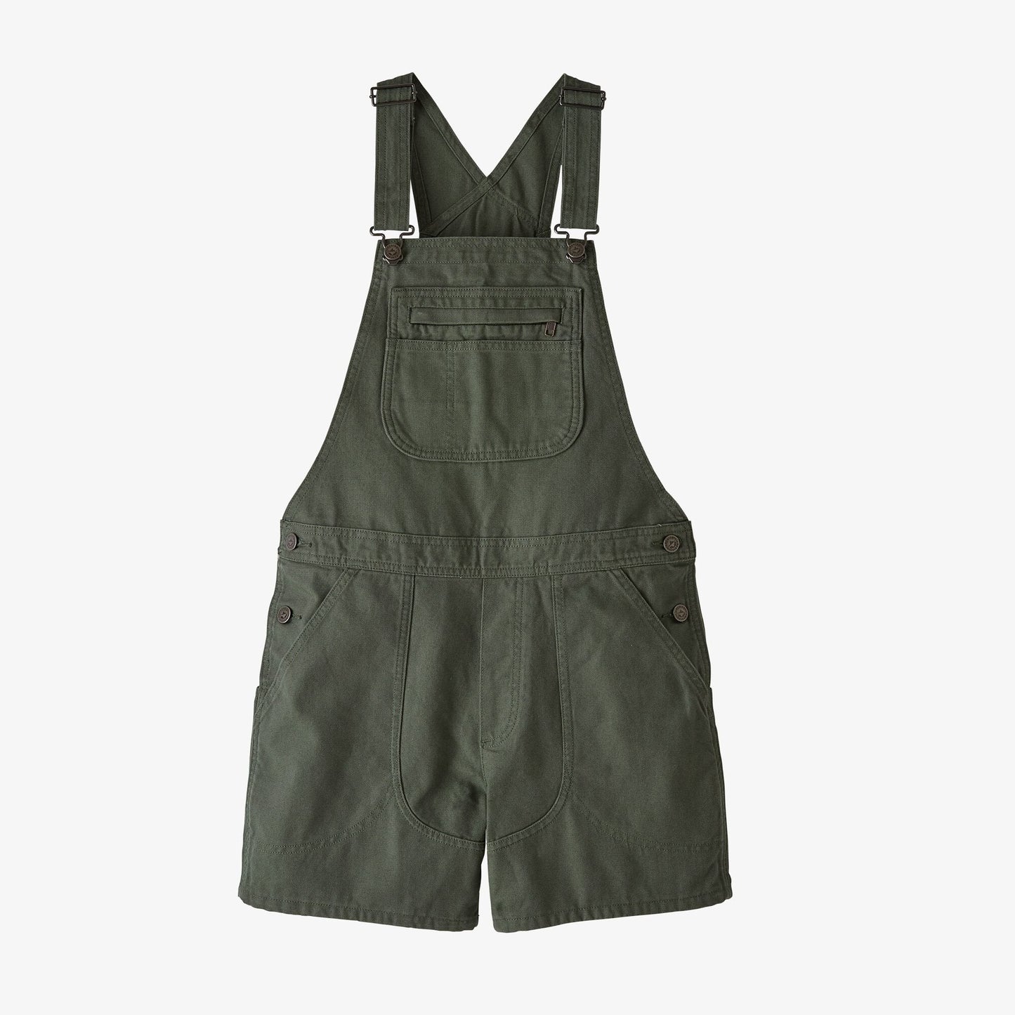 Salopette short vert foncé en coton bio