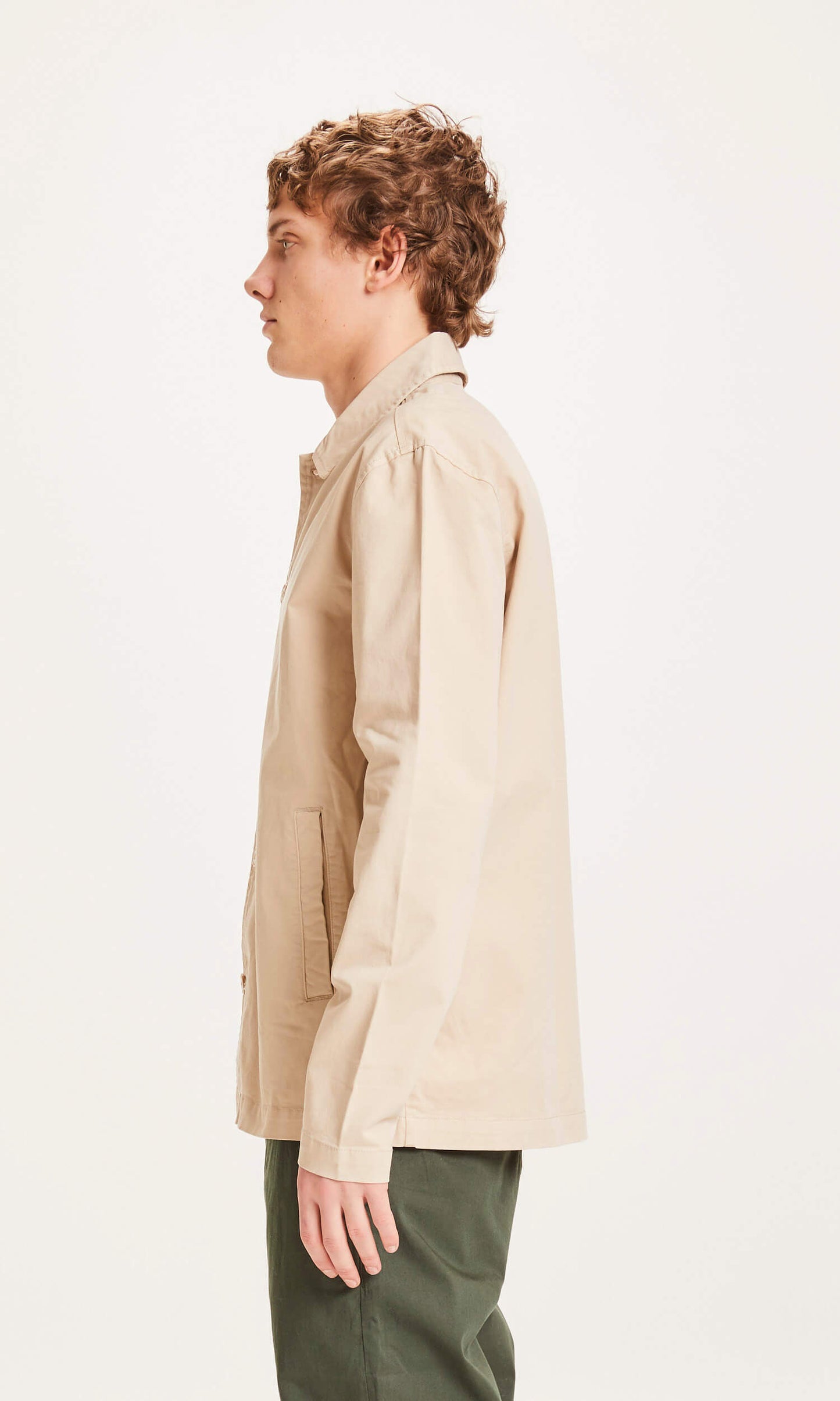 Veste légère beige en popeline de coton bio - Pine