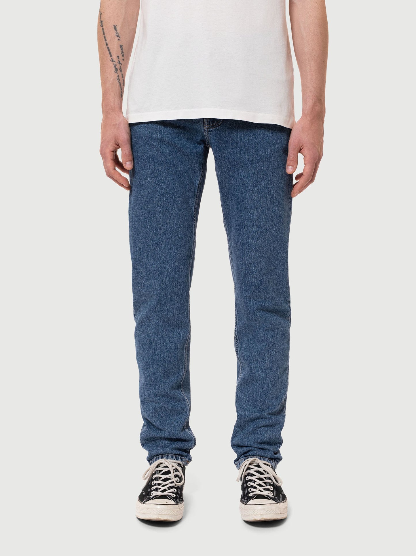 Jean fuselé bleu en coton bio et recyclé - steady eddie ii wavy blues