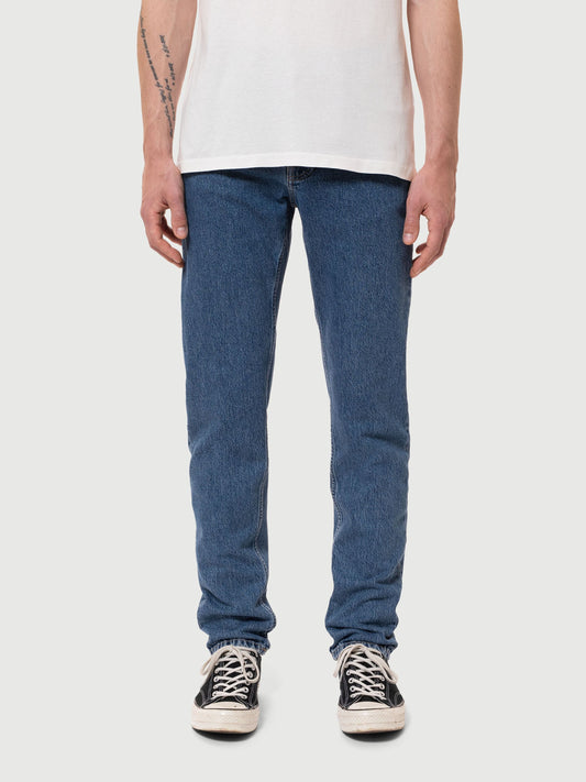 Jean fuselé bleu en coton bio et recyclé - steady eddie ii wavy blues