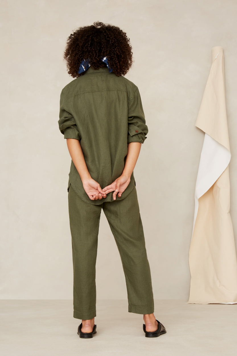 Pantalon kaki en lin - lourdes treetop