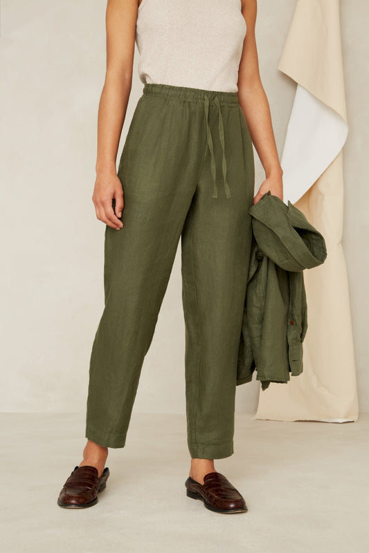 Pantalon kaki en lin - lourdes treetop