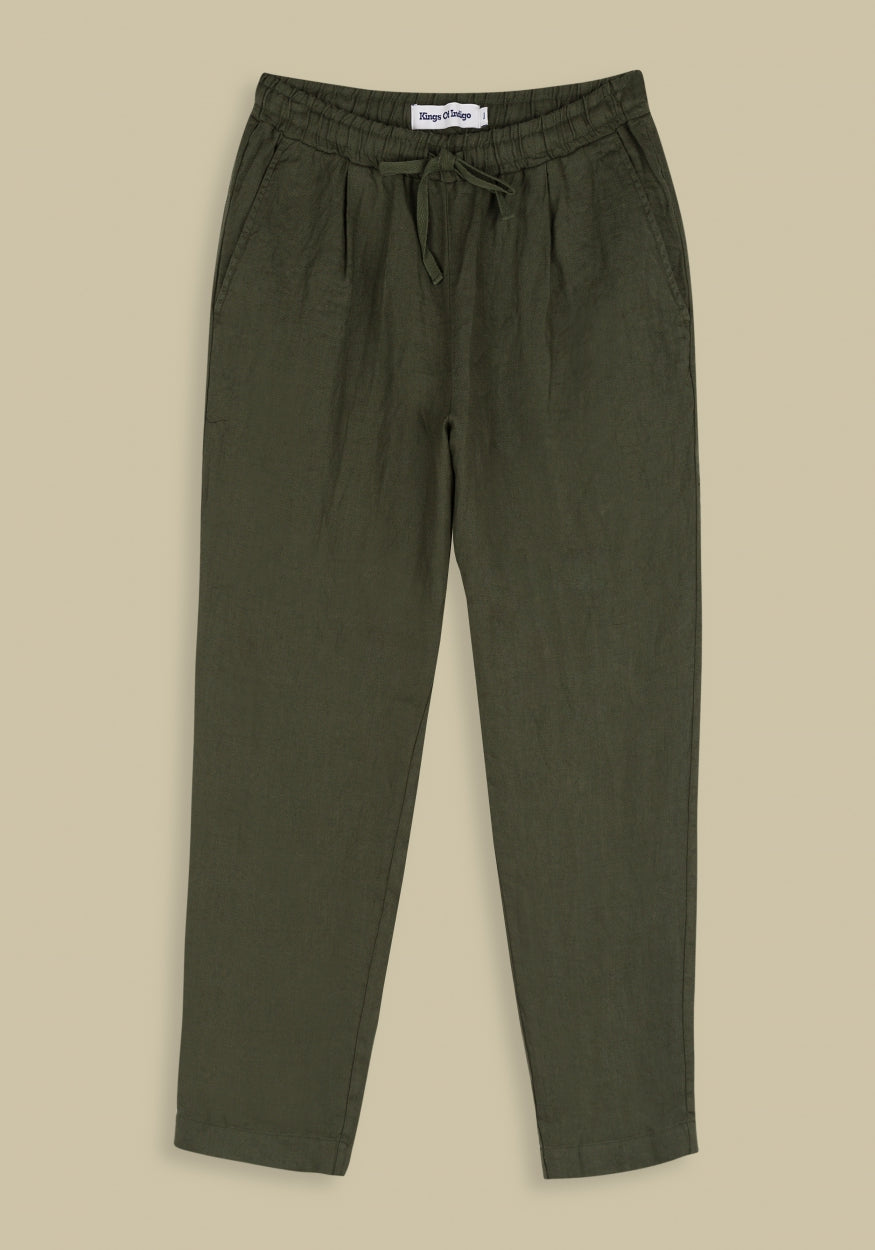 Pantalon kaki en lin - lourdes treetop