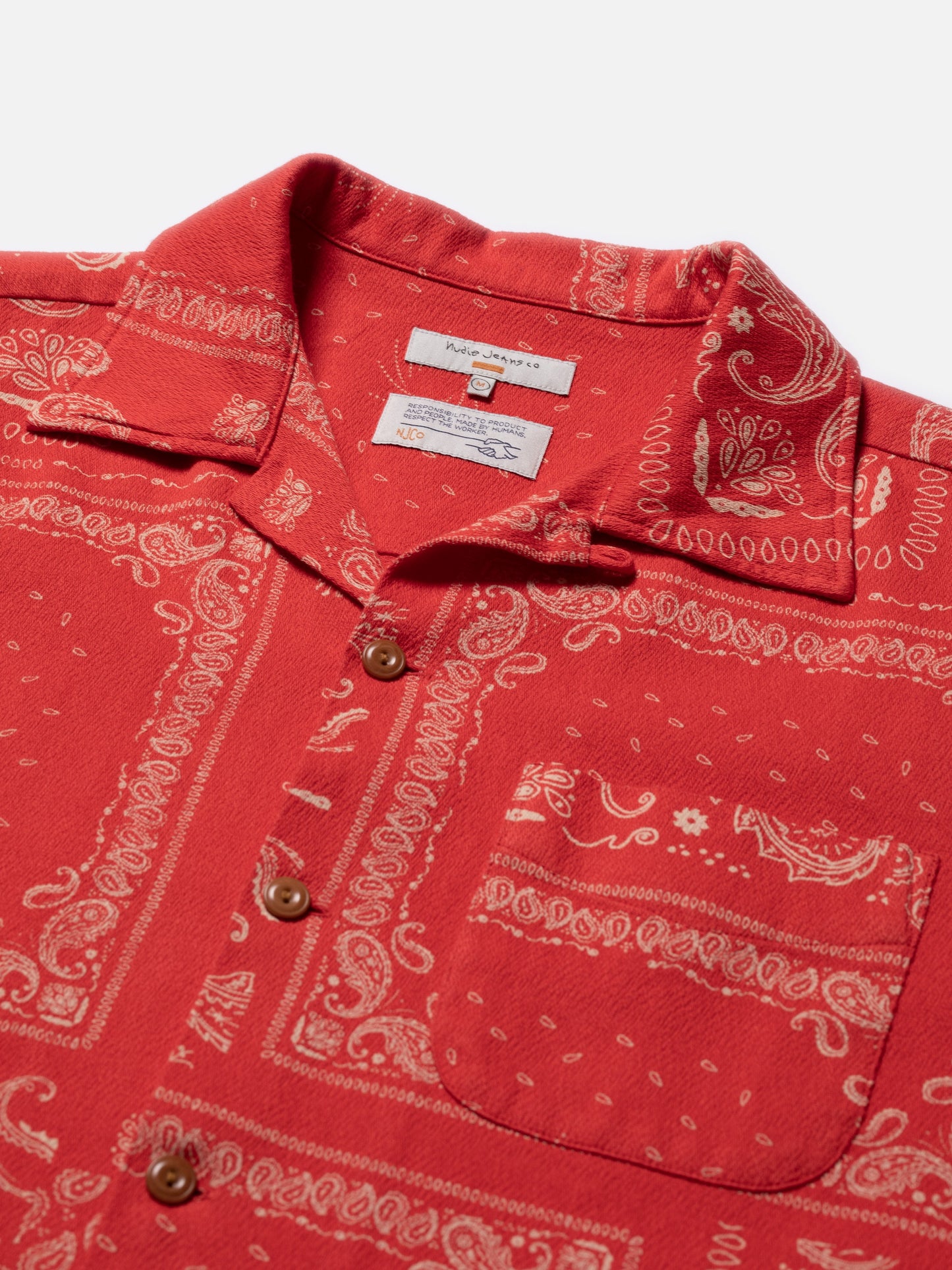 Chemisette rouge à motifs en coton bio - aron bandana red