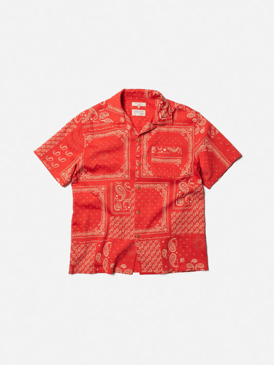 Chemisette rouge à motifs en coton bio - aron bandana red