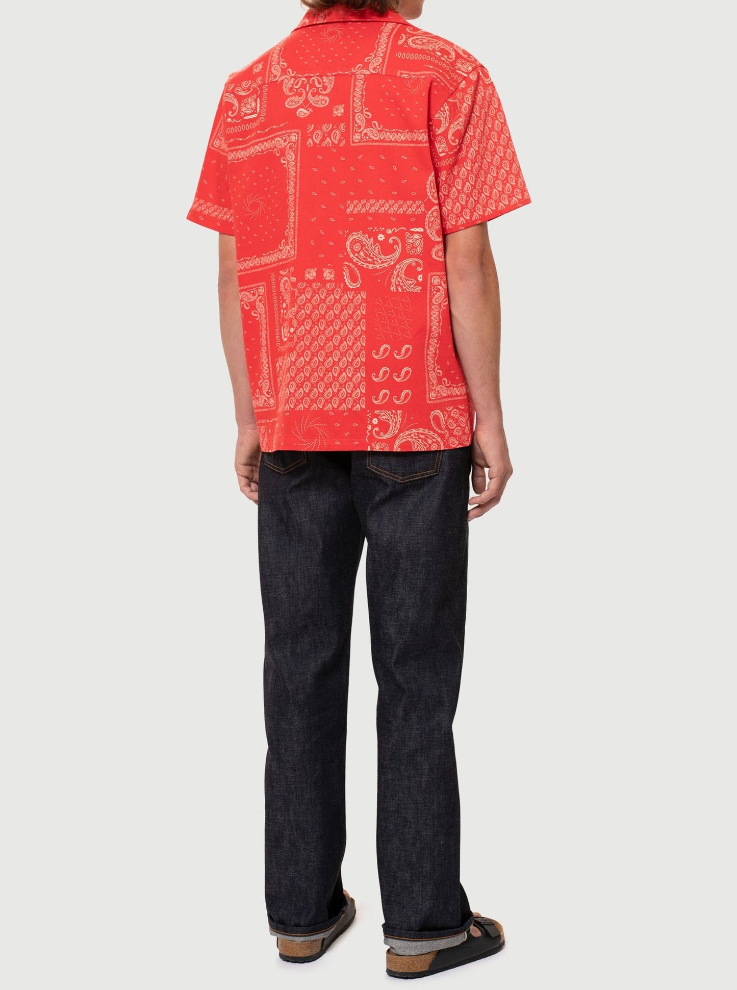 Chemisette rouge à motifs en coton bio - aron bandana red