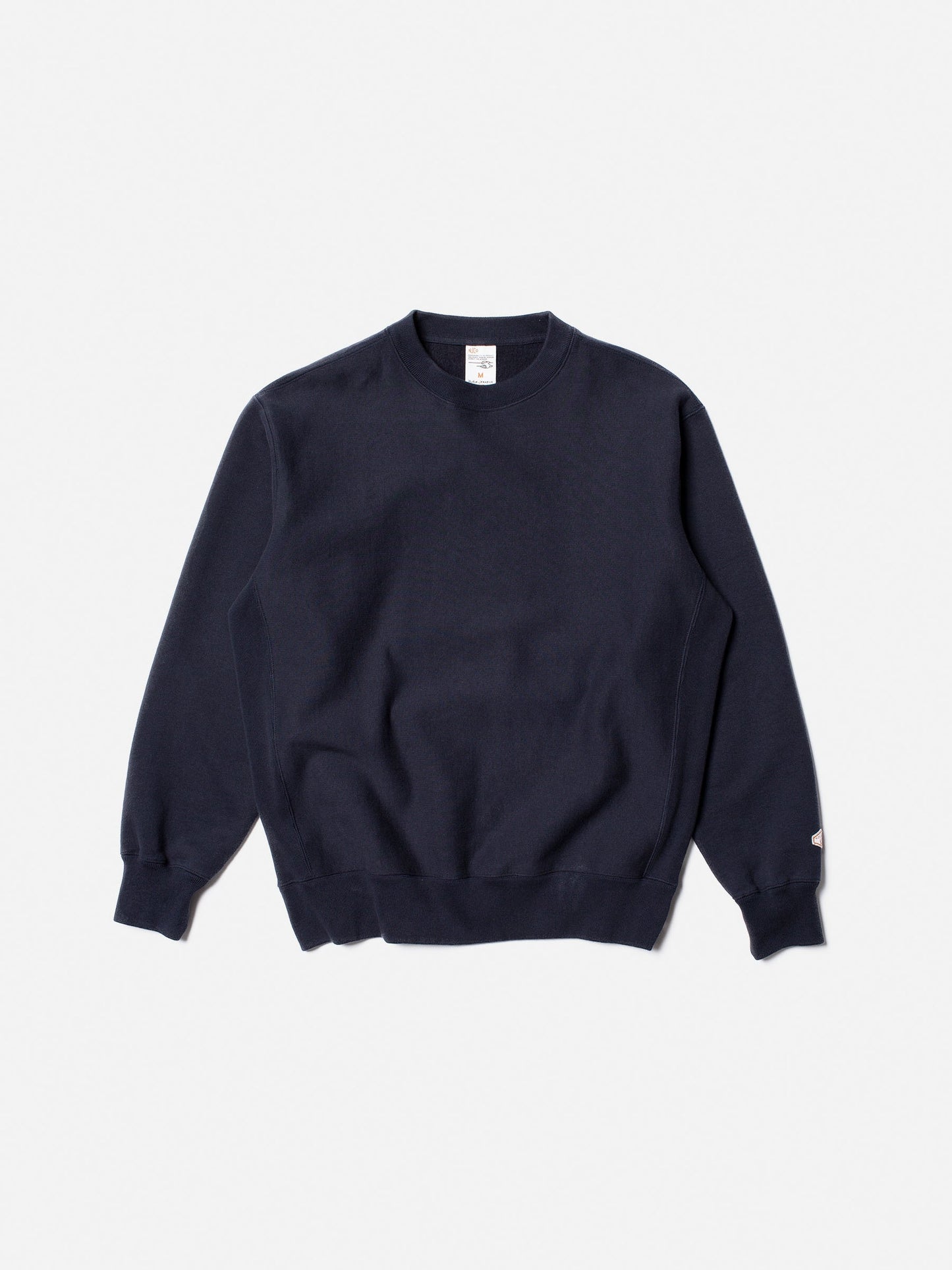Sweat en coton bio et matière recyclée | marine "hasse crew neck navy"