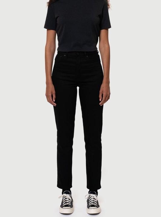Jean mom en coton bio | Noir "breezy britt everblack"