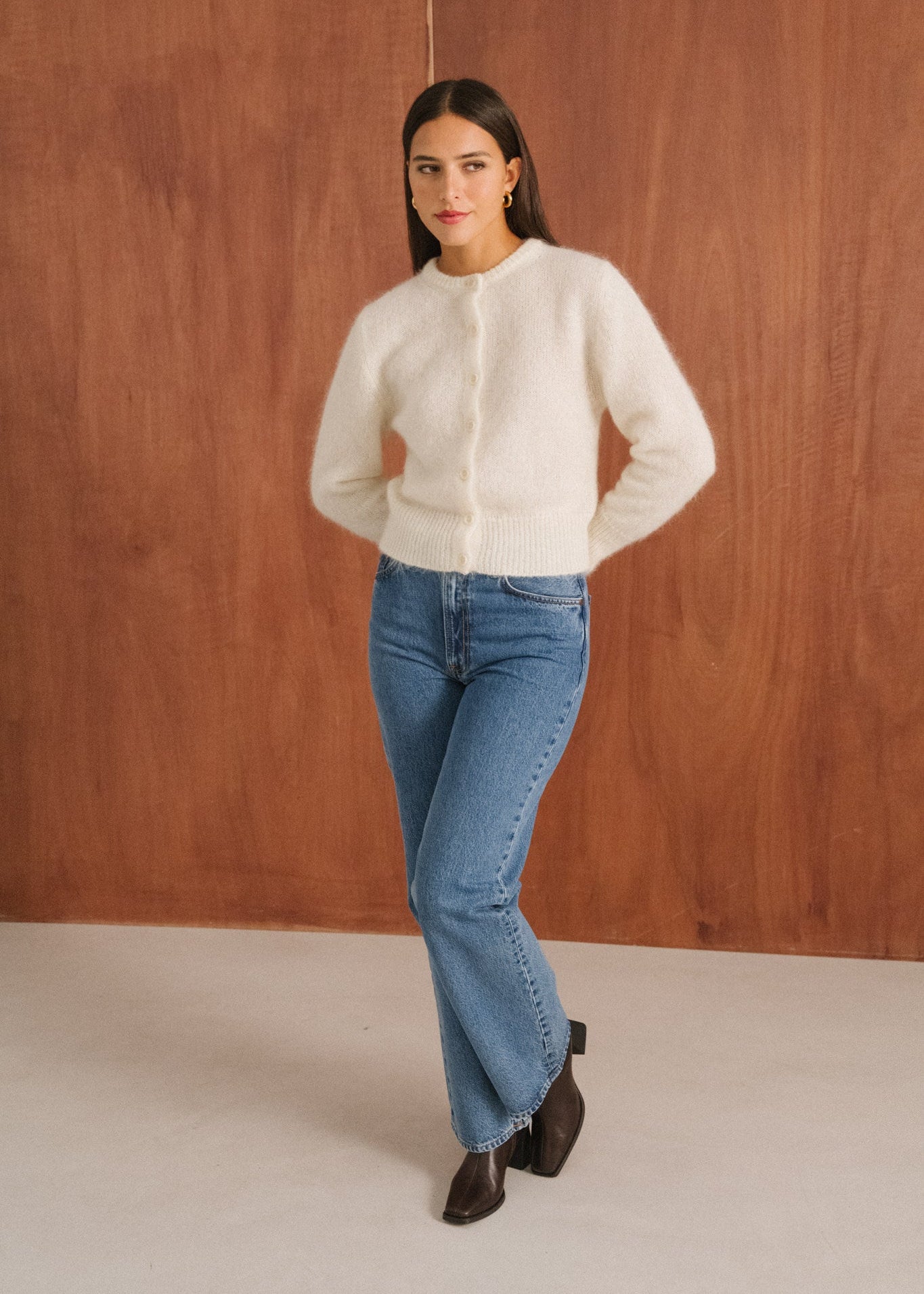 Gilet en mohair certifié | écru "Grace"