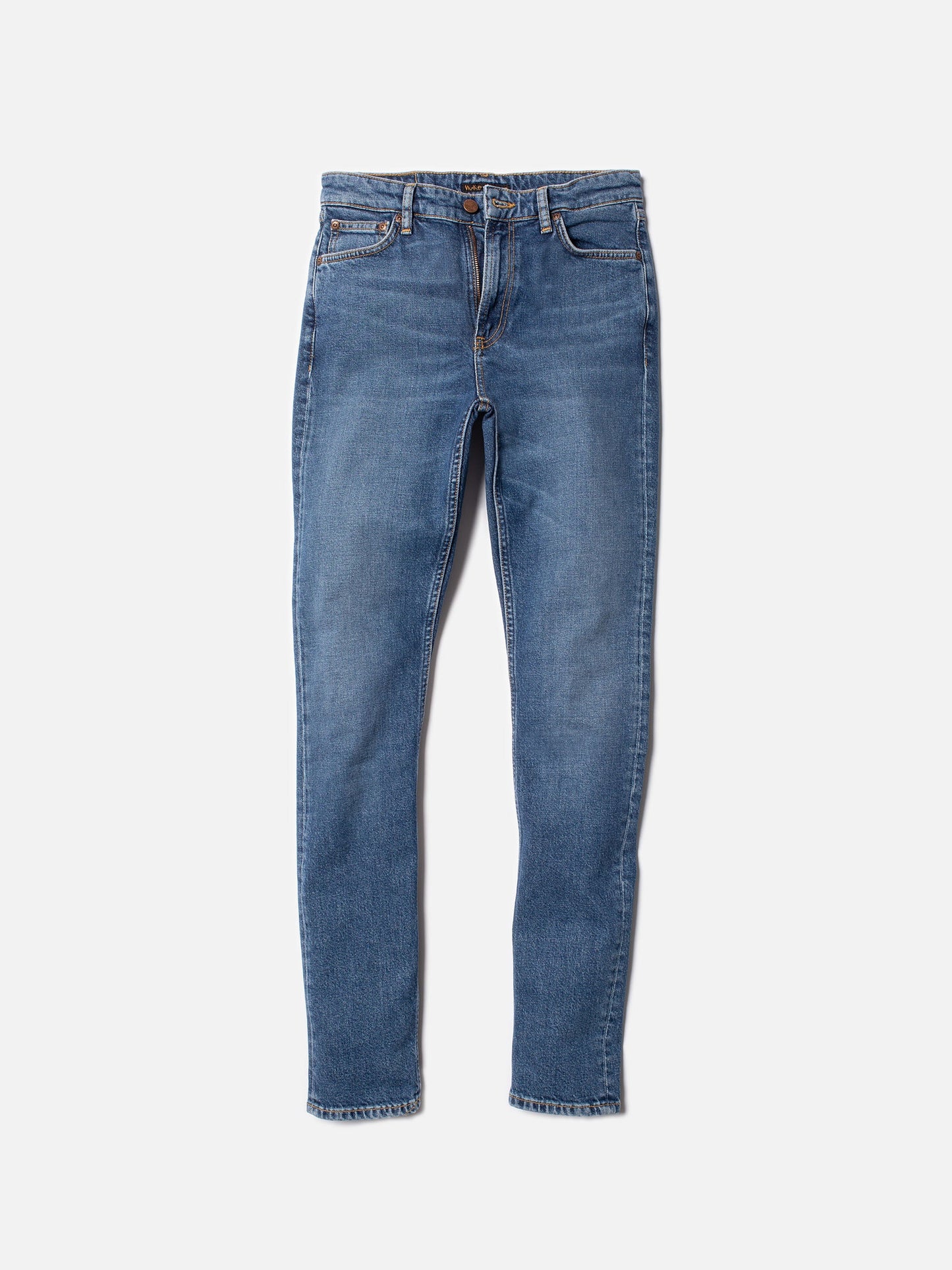 Jean slim en coton bio | bleu "mellow mae blue mud"