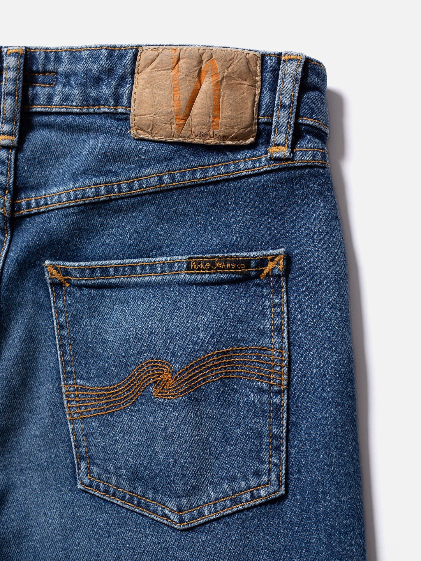 Jean slim en coton bio | bleu "mellow mae blue mud"