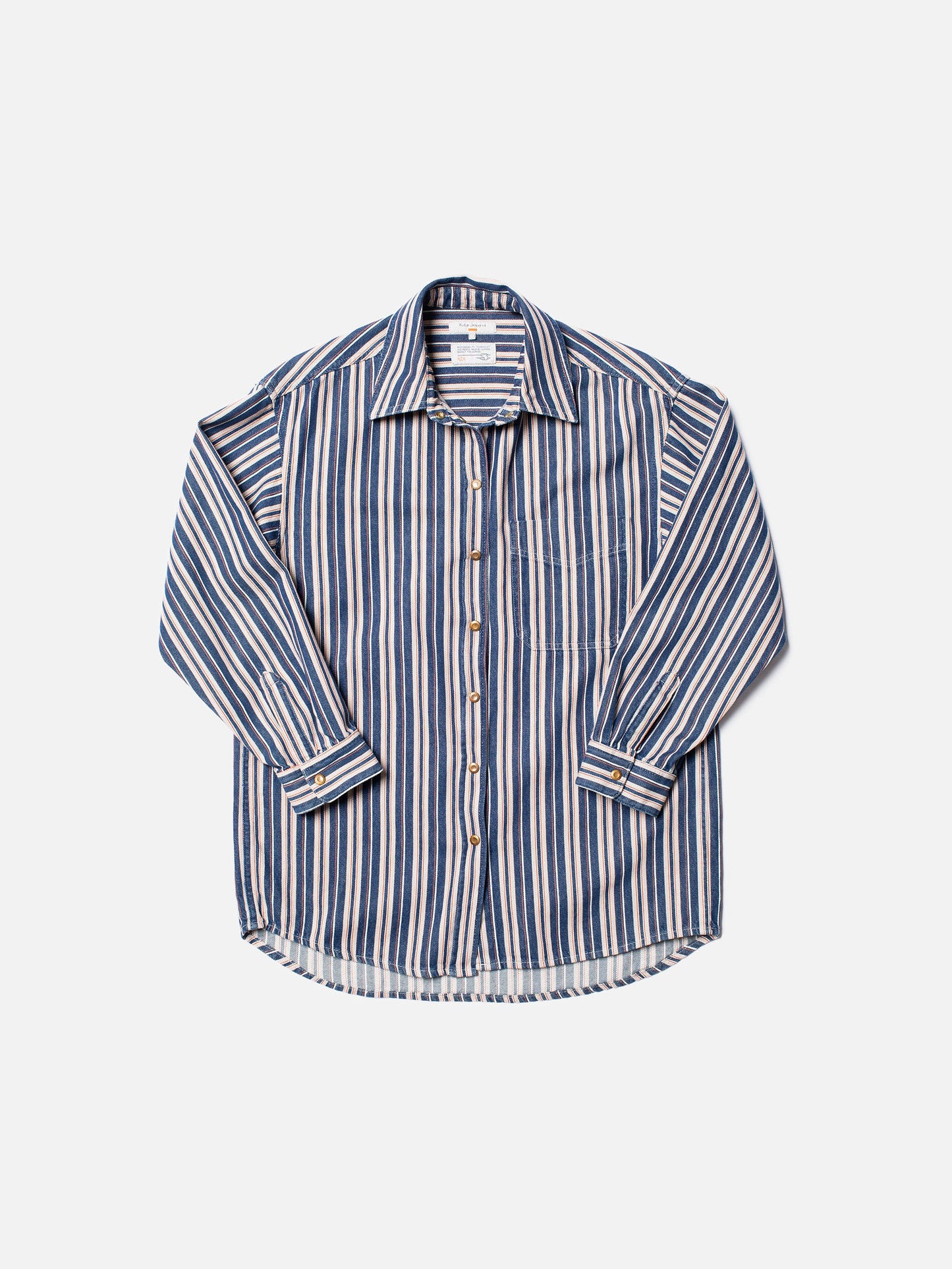 Surchemise oversize rayée en coton bio - mina denim shirt stripe red