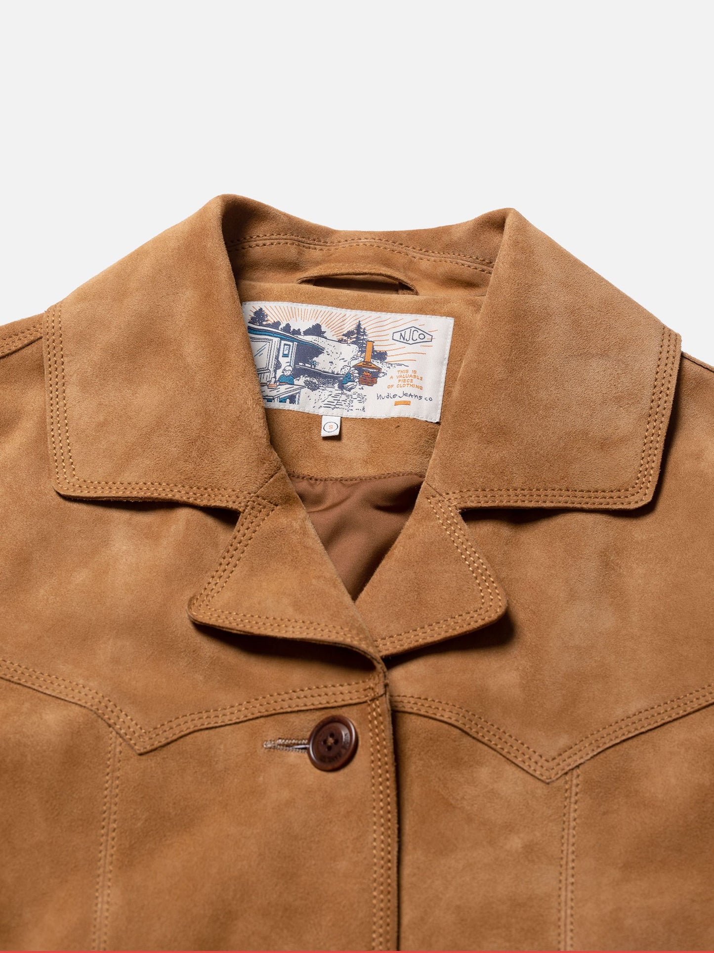 Trench en cuir tannage végétal | camel "ilse suede coat tobacco"