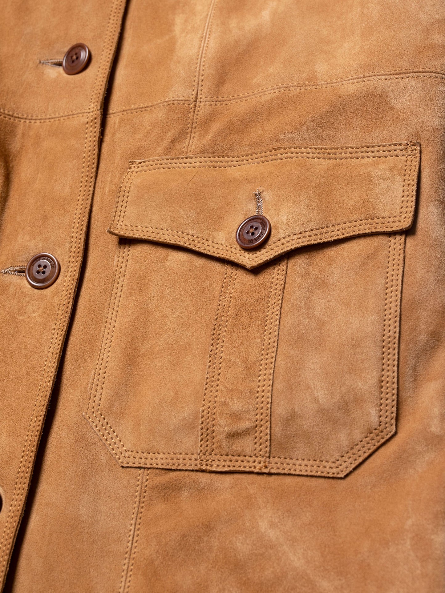Trench en cuir tannage végétal | camel "ilse suede coat tobacco"