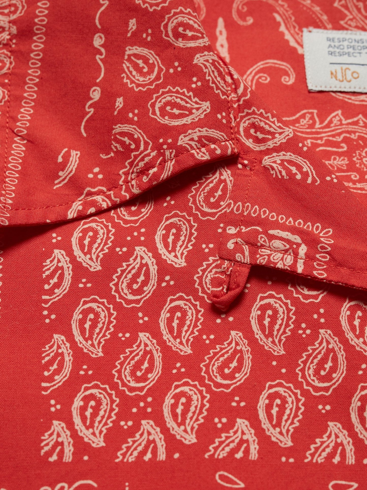 Chemiser manches courtes en coton bio | Rouge à motifs "moa bandana red"