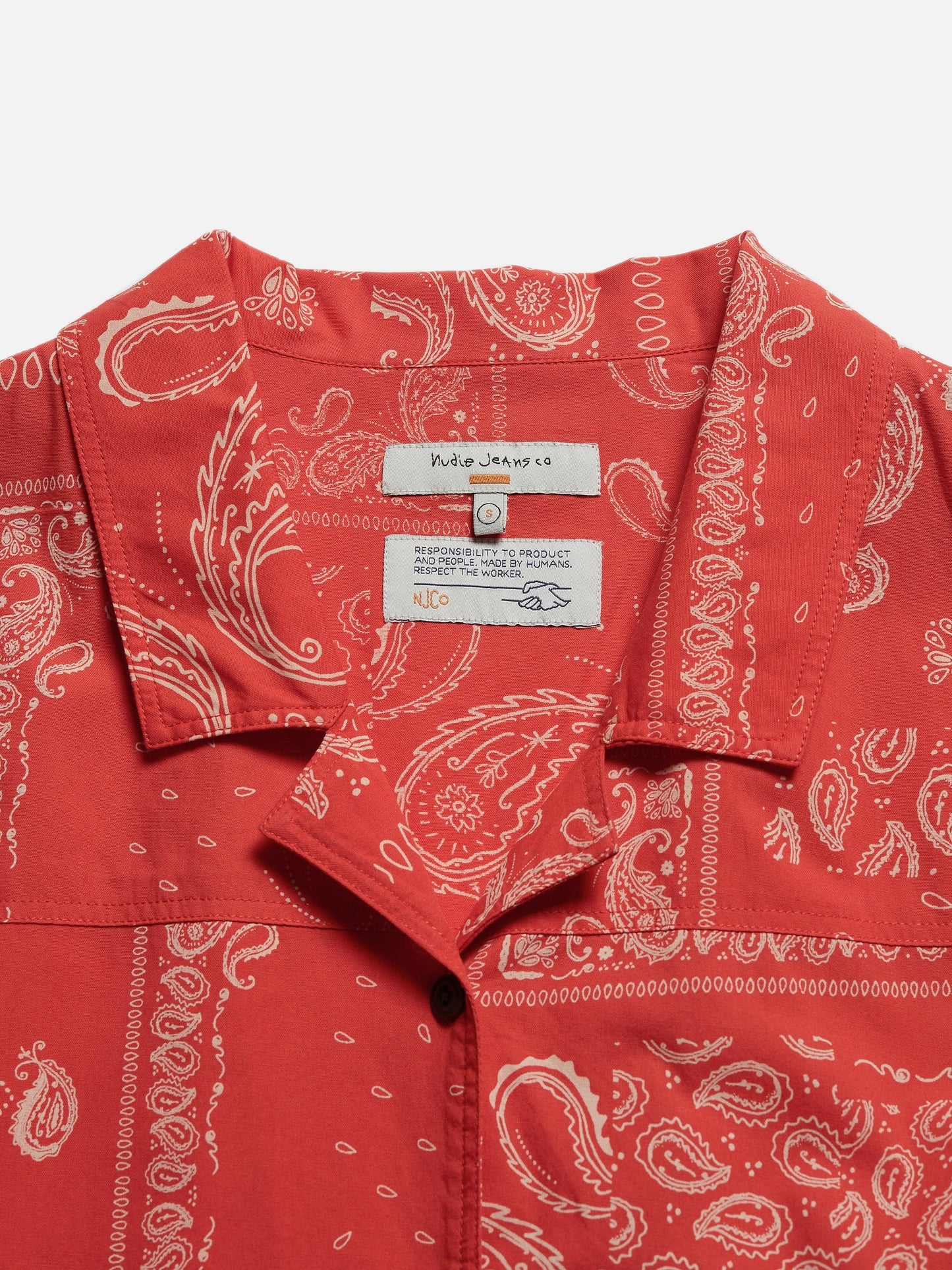 Robe chemise rouge à motifs en coton bio - ronja bandana red