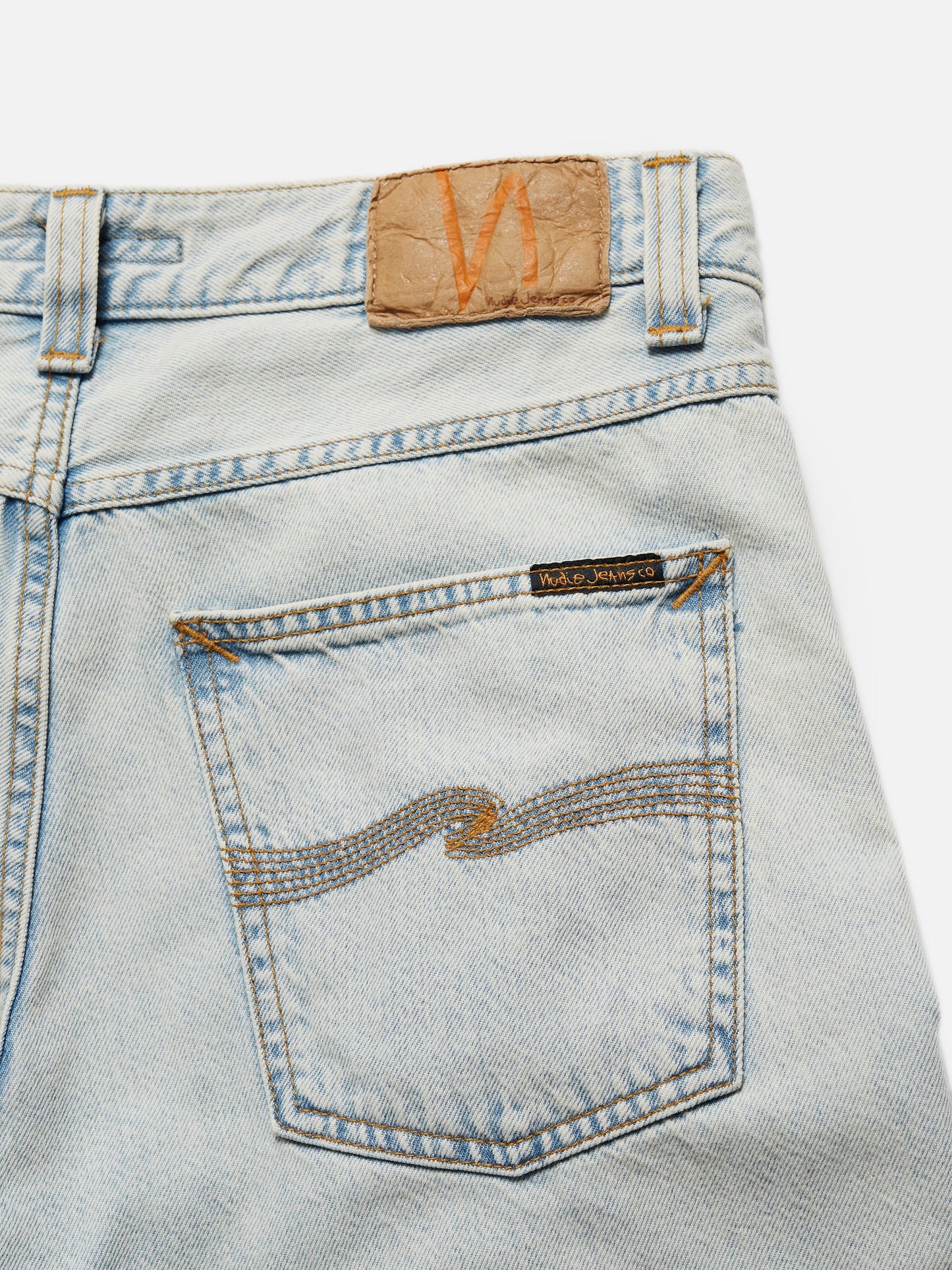 Jean droit bleu délavé en coton bio - rad rufus pale blue