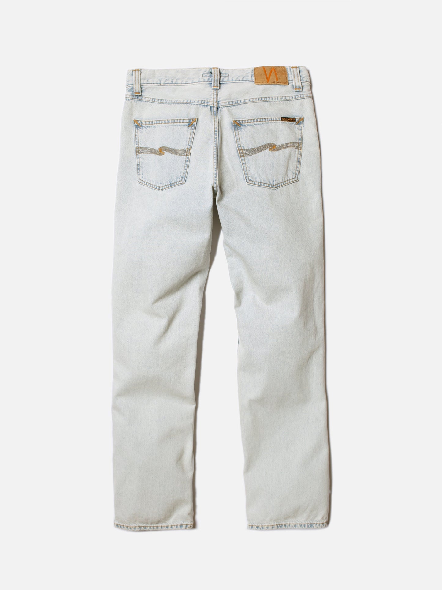 Jean droit bleu délavé en coton bio - rad rufus pale blue