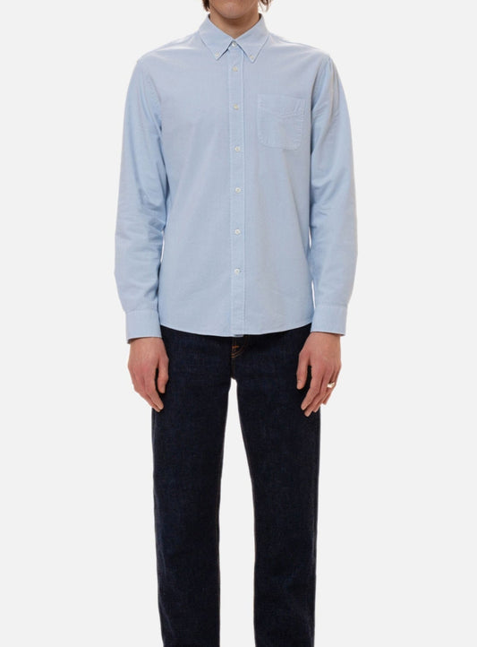 Chemise oxford bleu ciel en coton bio - john summer bd light blue