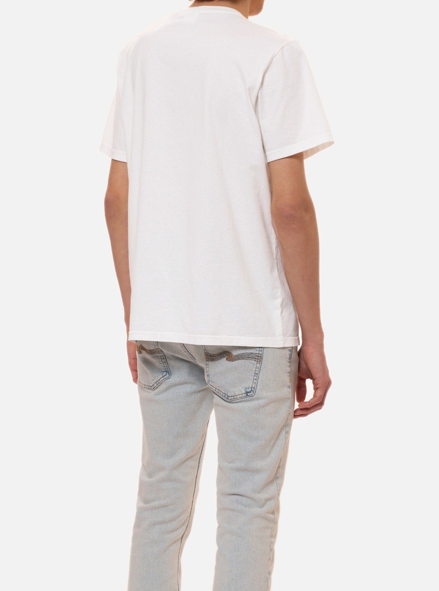 T-shirt blanc imprimé en coton bio - roy pause and play chalk white