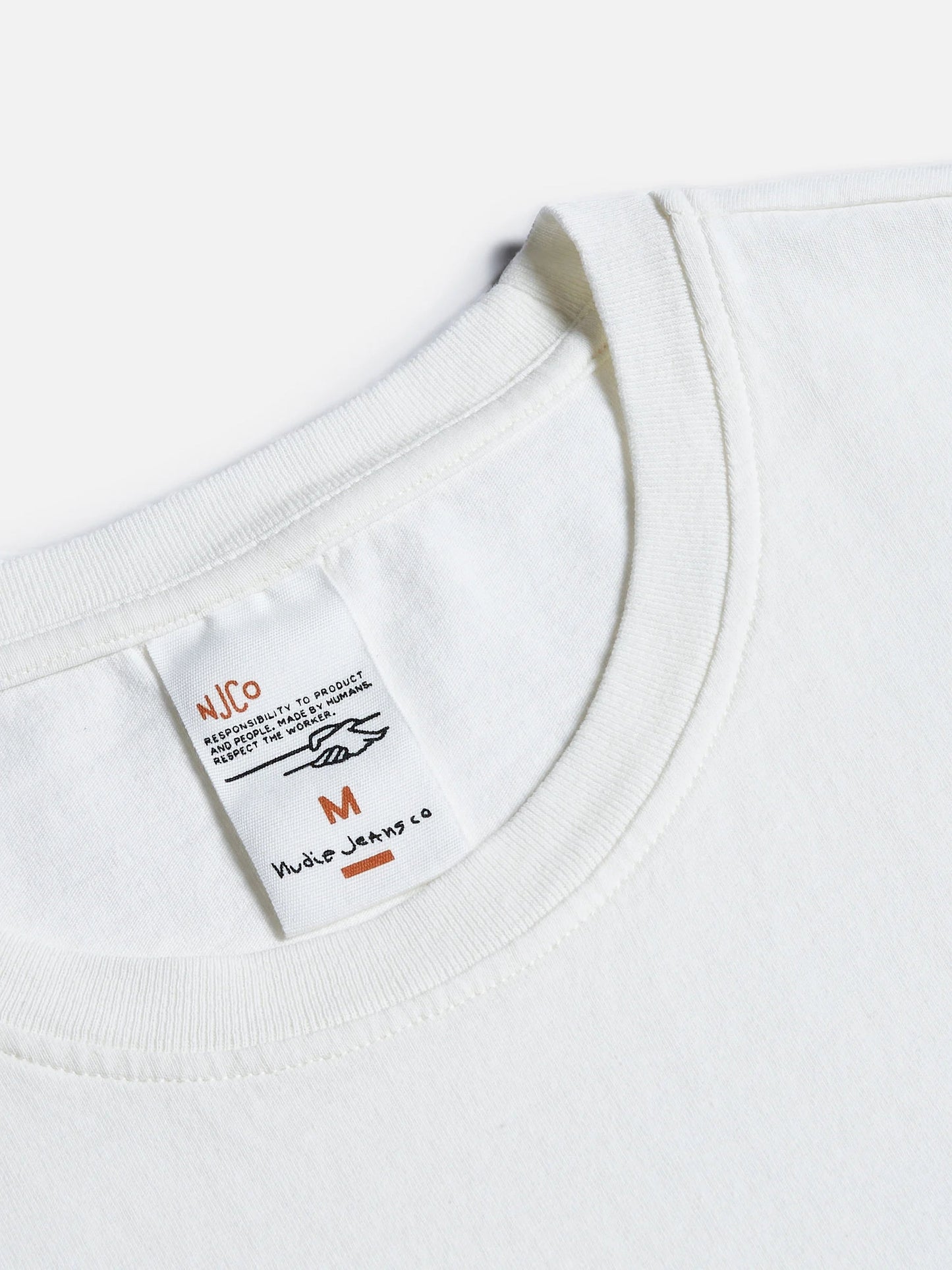 T-shirt blanc imprimé en coton bio - roy pause and play chalk white