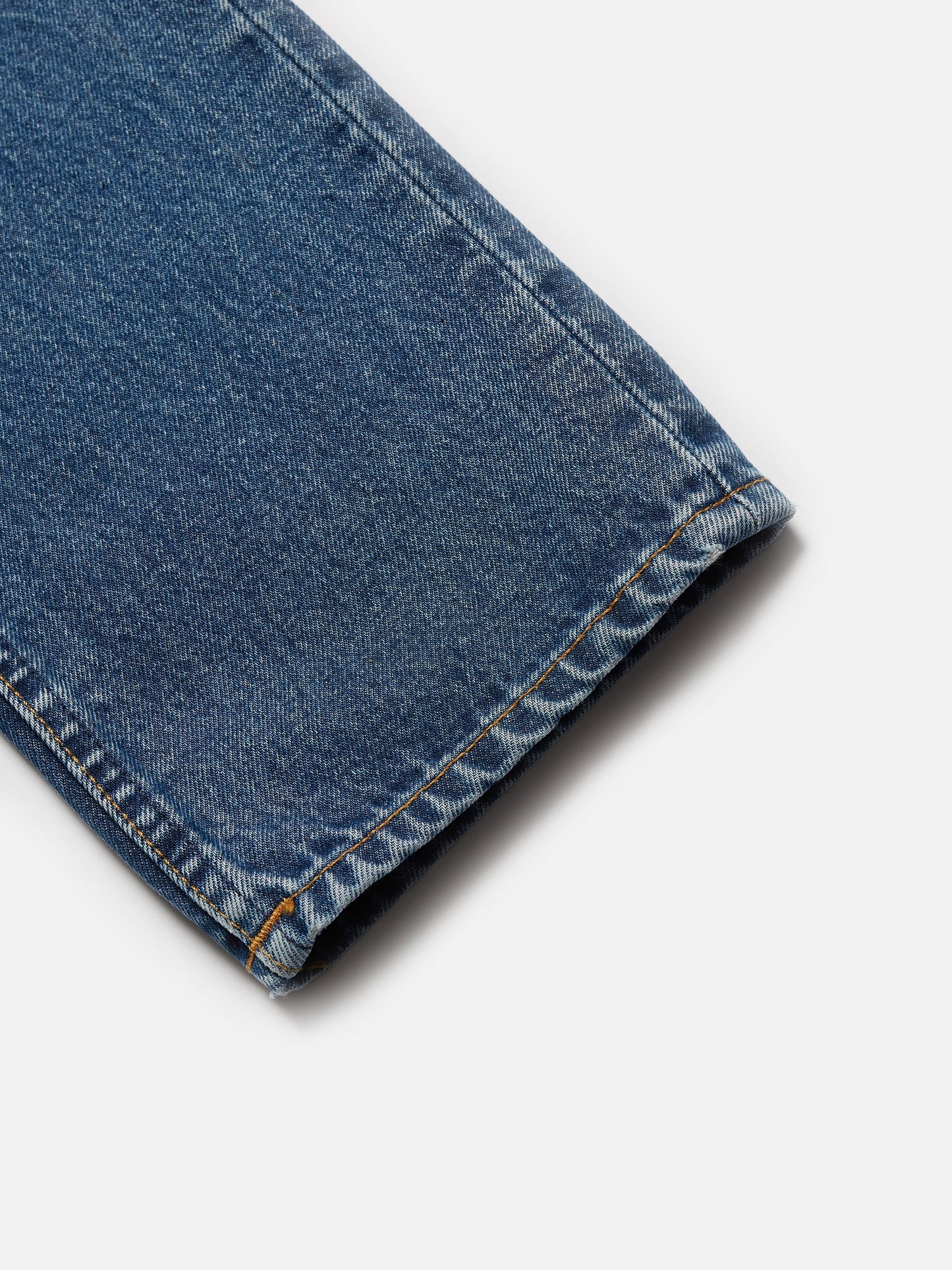 Jean droit bleu délavé en coton bio - gritty jackson blue traces