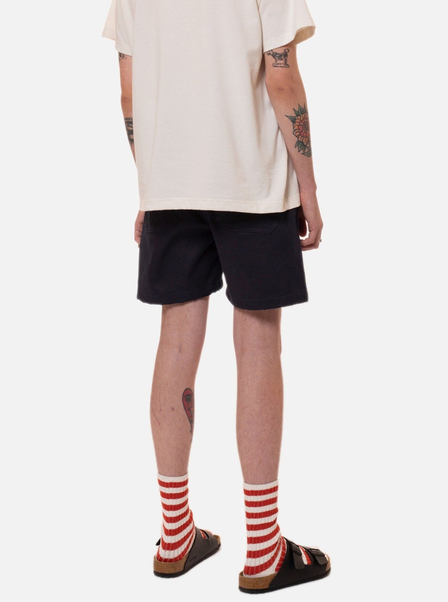 Short marine en coton recyclé - luke worker shorts rebirth navy