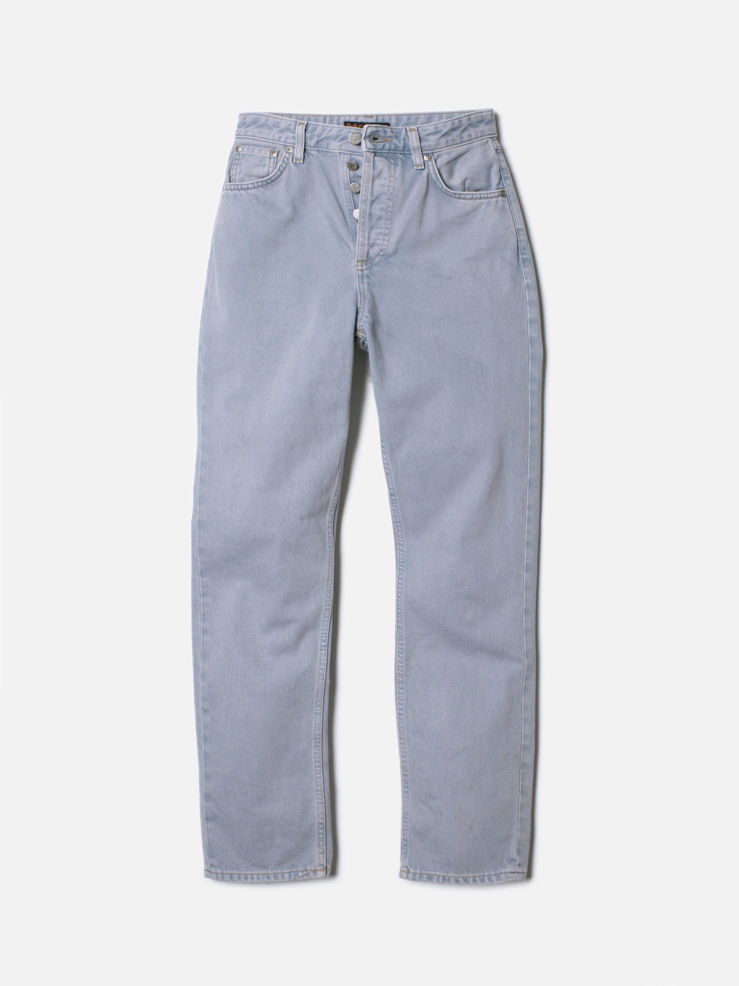 Jean droit violet délavé en coton bio - lofty lo purple mist