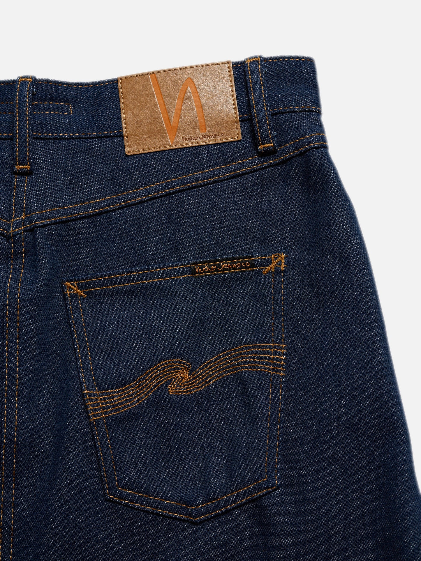 Jupe courte en jean brut en coton bio - molly skirt 70's blue denim